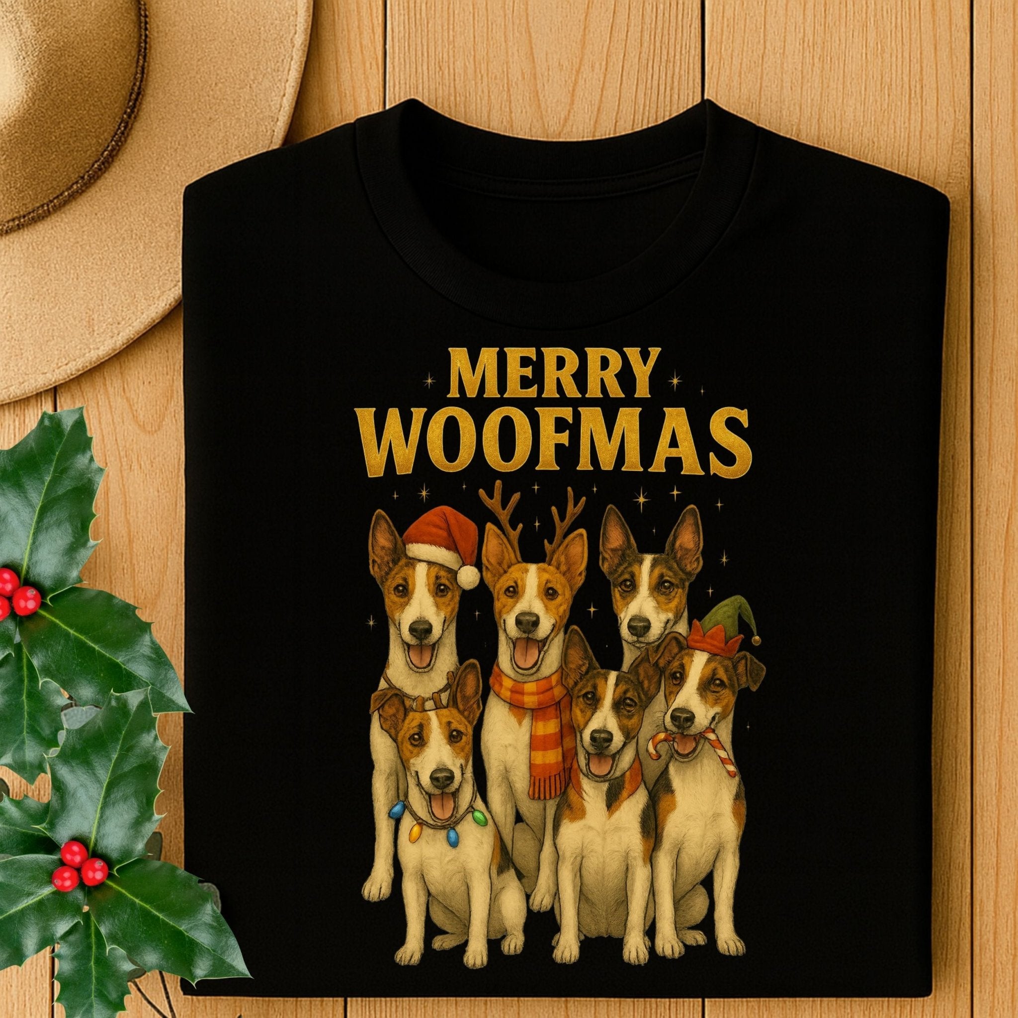 Merry Woofmas Dogs Dressed Up For Christmas Celebration T-Shirt - Craig Michael Design