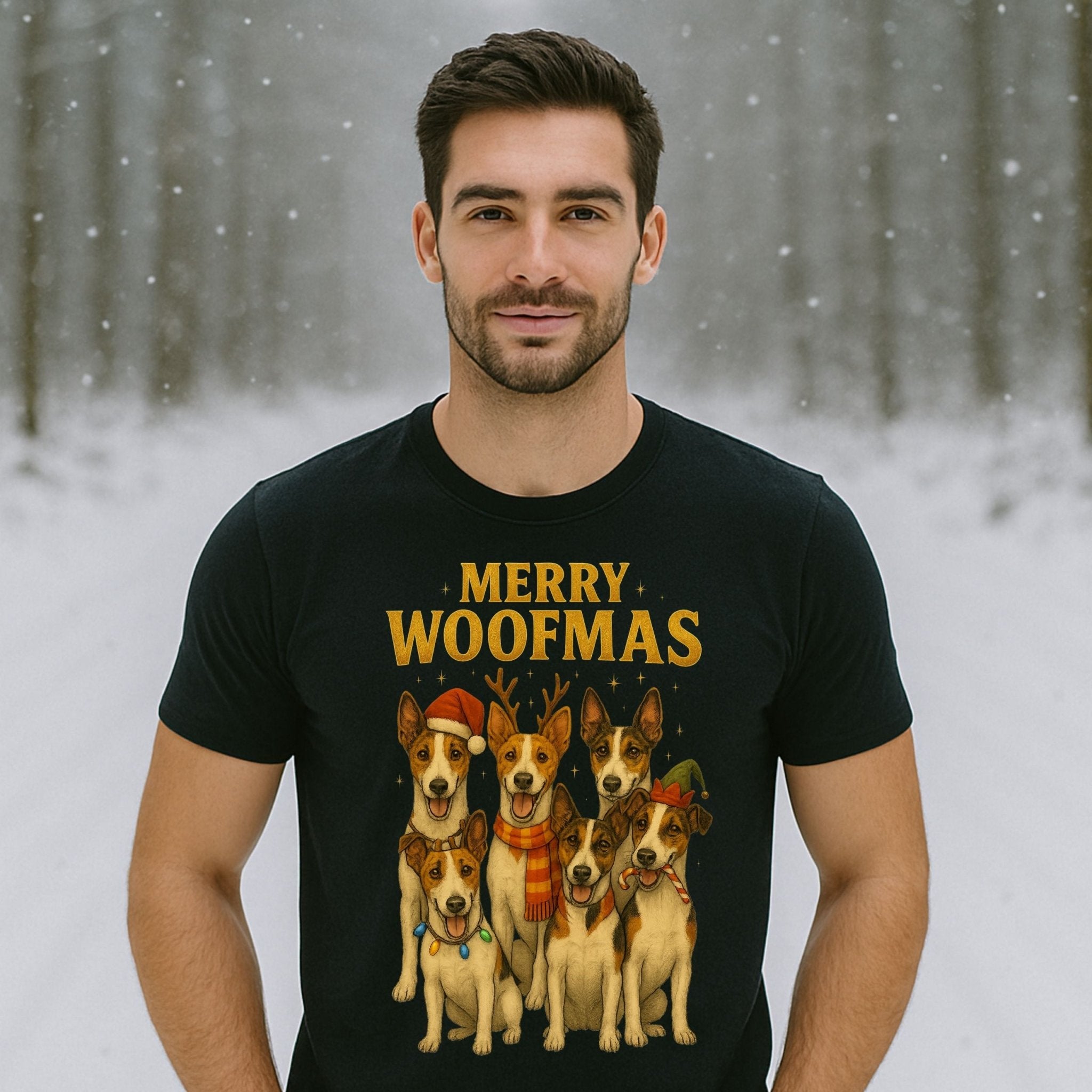 Merry Woofmas Dogs Dressed Up For Christmas Celebration T-Shirt - Craig Michael Design