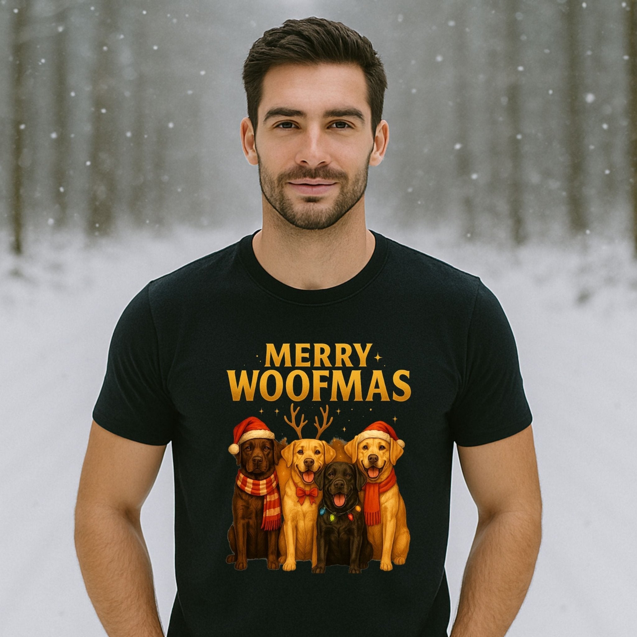 Merry Woofmas Dogs Group Portrait Holiday Celebration T-Shirt - Craig Michael Design