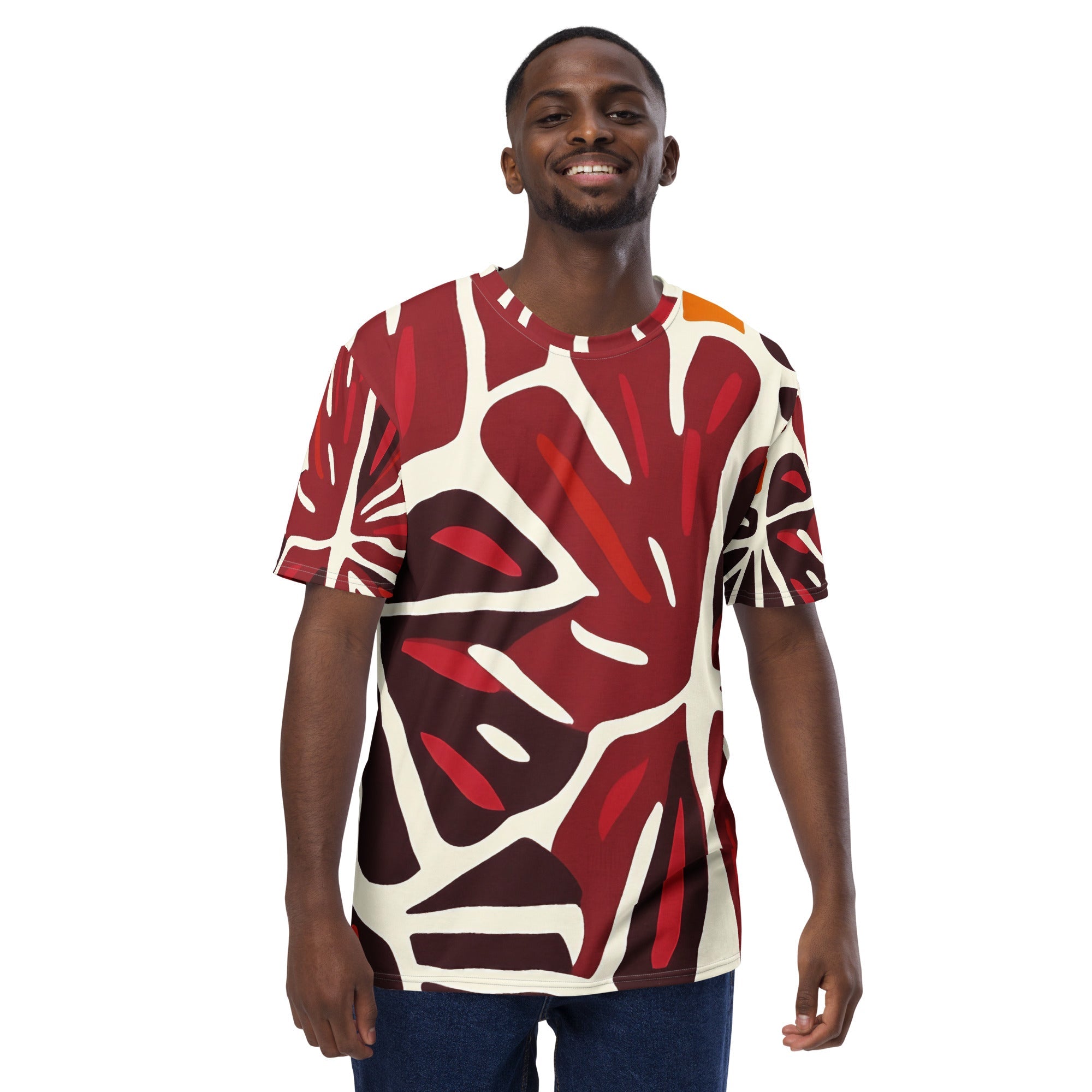 Modern African Leaf All - Over Print T-Shirt – Bold Tribal Botanical Design - Craig Michael Design