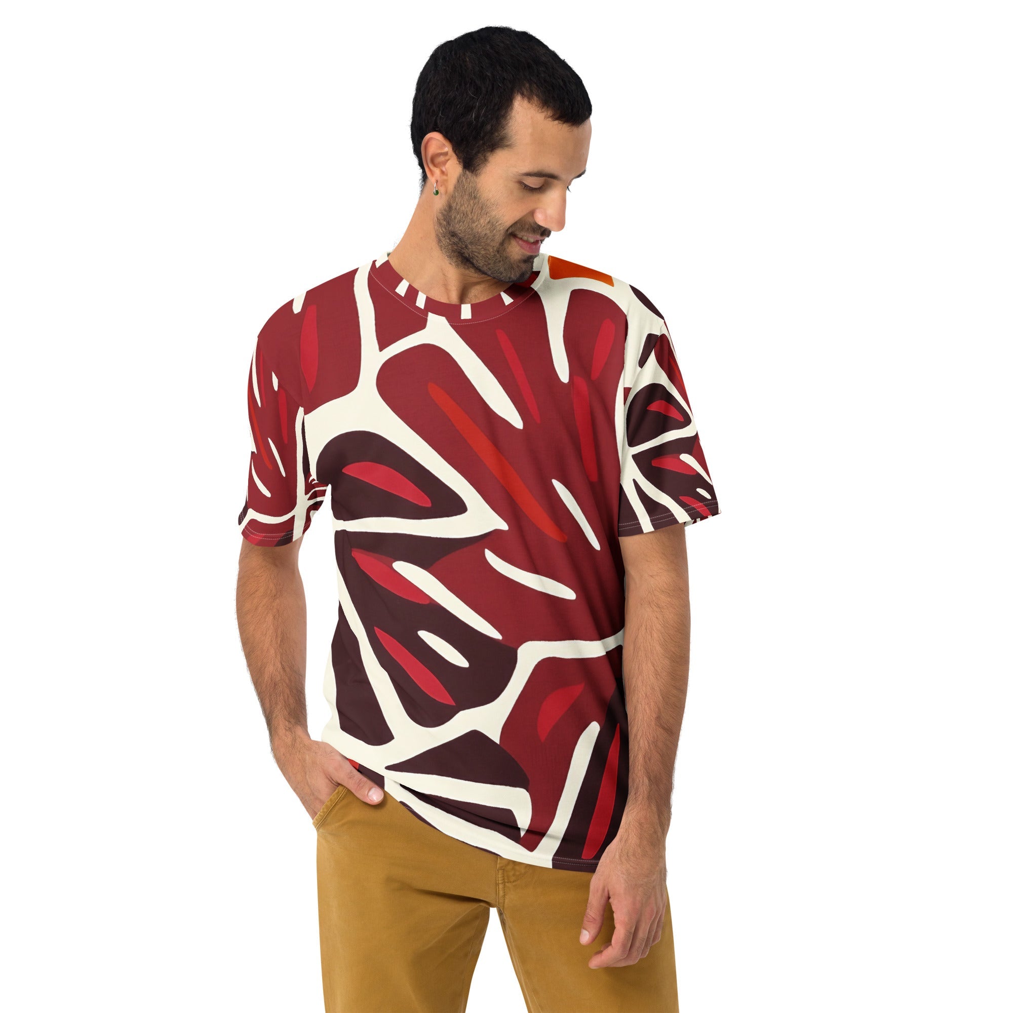 Modern African Leaf All - Over Print T-Shirt – Bold Tribal Botanical Design - Craig Michael Design