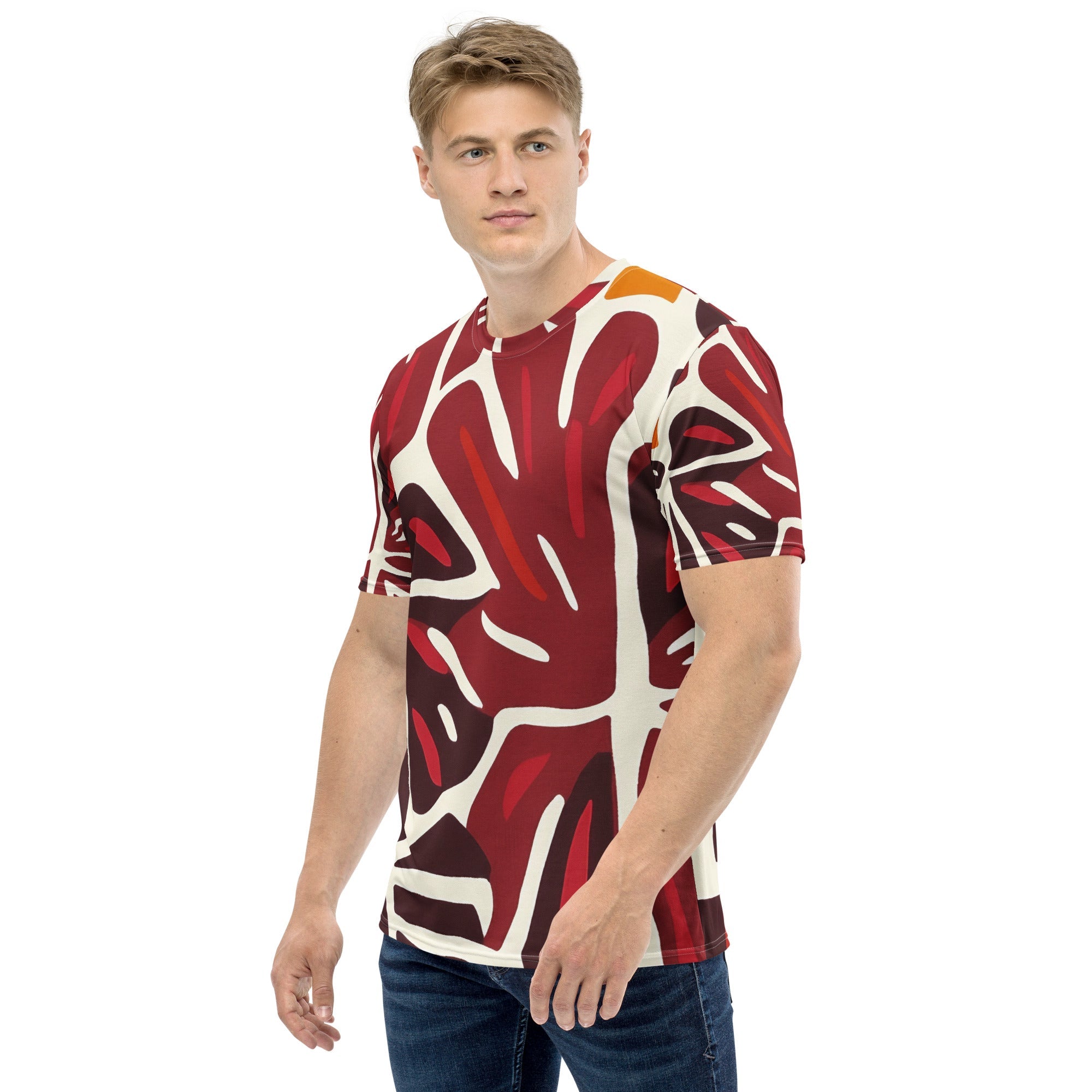 Modern African Leaf All - Over Print T-Shirt – Bold Tribal Botanical Design - Craig Michael Design