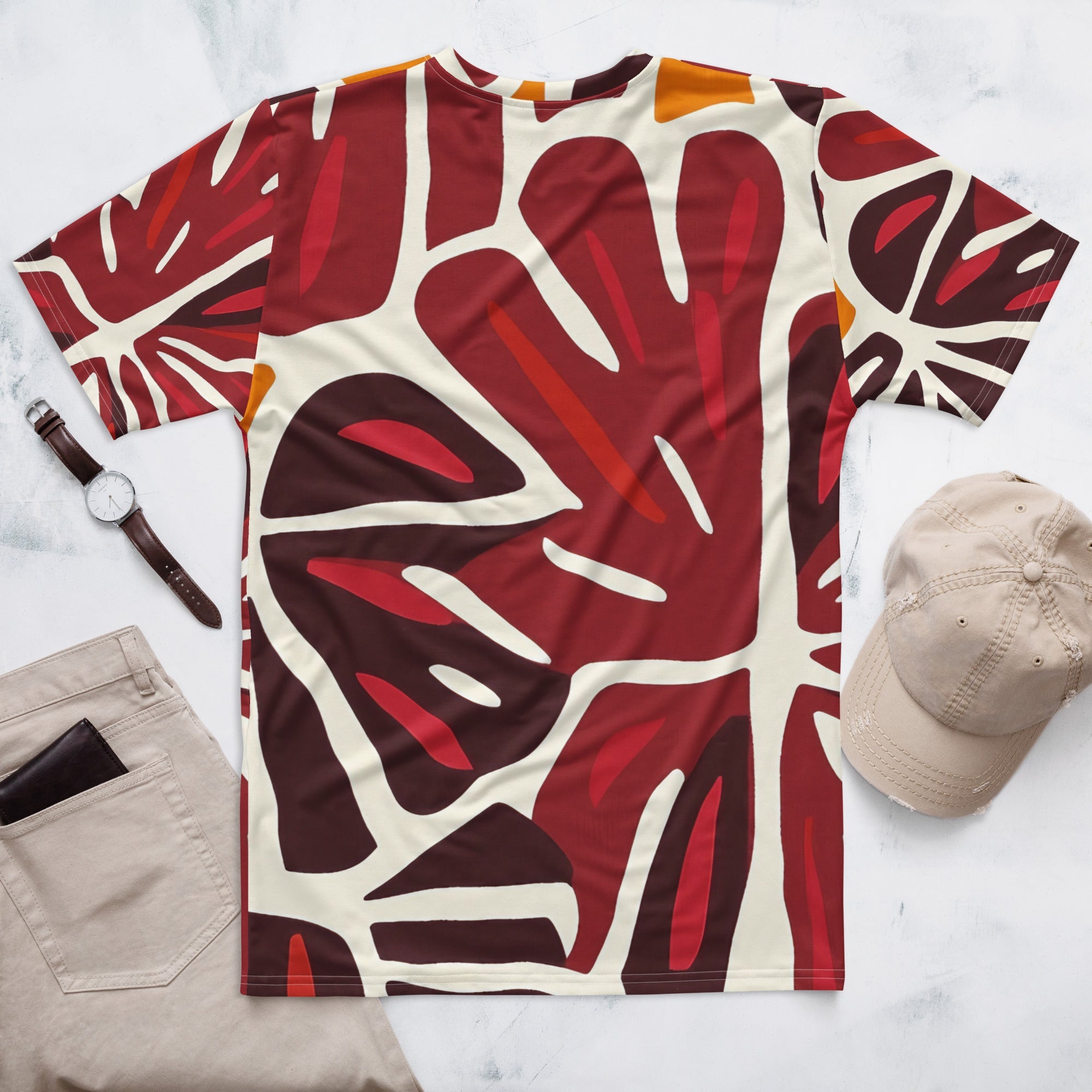 Modern African Leaf All - Over Print T-Shirt – Bold Tribal Botanical Design - Craig Michael Design