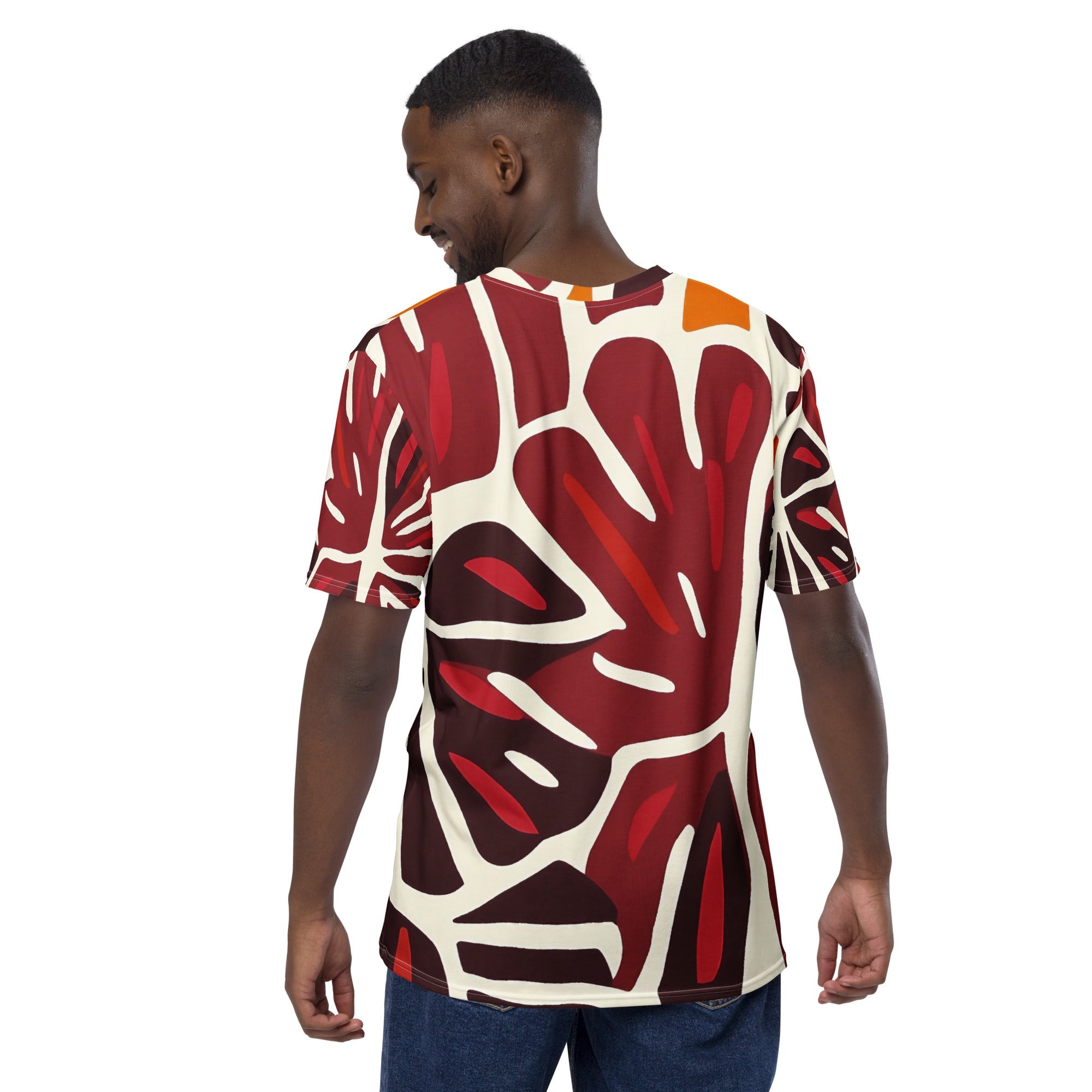 Modern African Leaf All - Over Print T-Shirt – Bold Tribal Botanical Design - Craig Michael Design