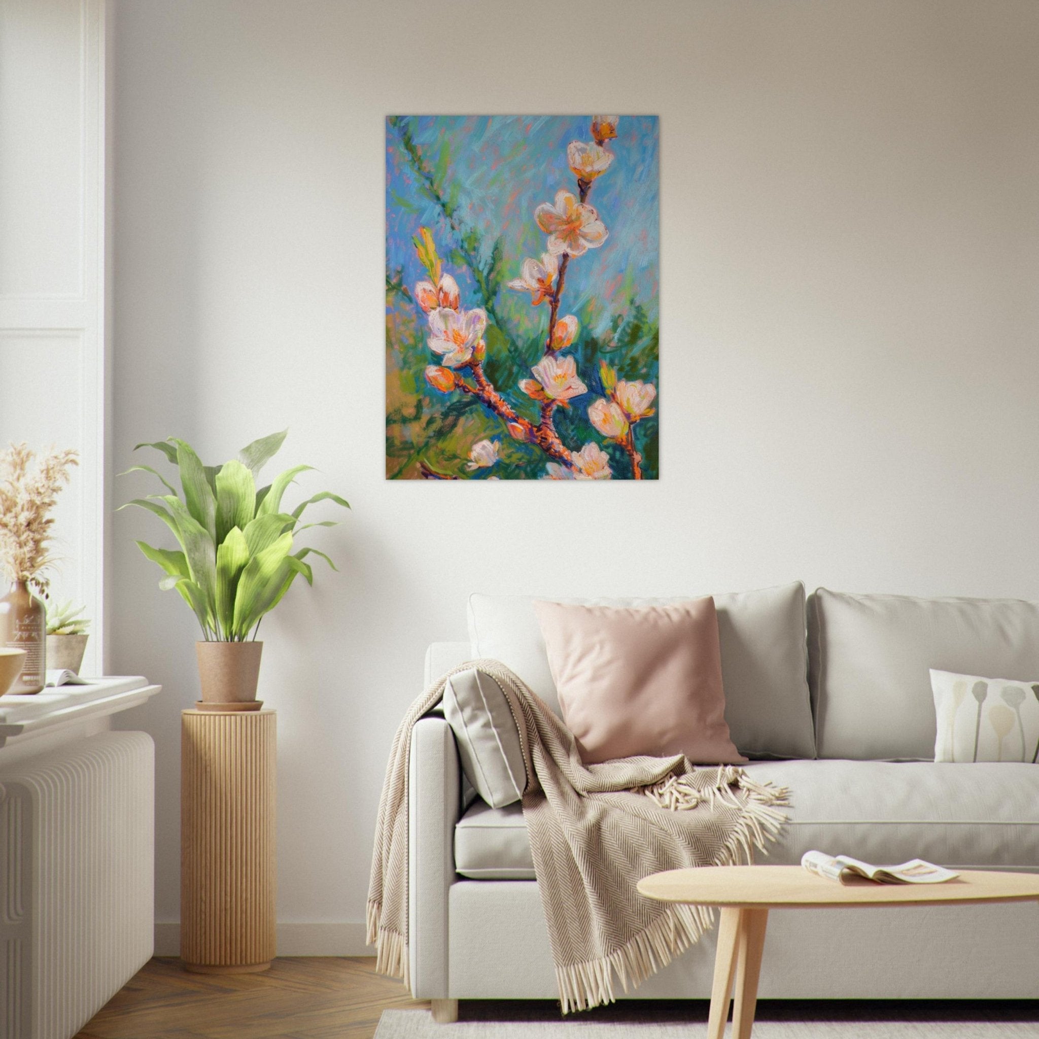 Nature's Harmony Vibrant art, colourful art, abstract impressionist painting, oil pastel artwork, nature - inspired art, serene landscape painting, floral artwork - Craig Michael Design