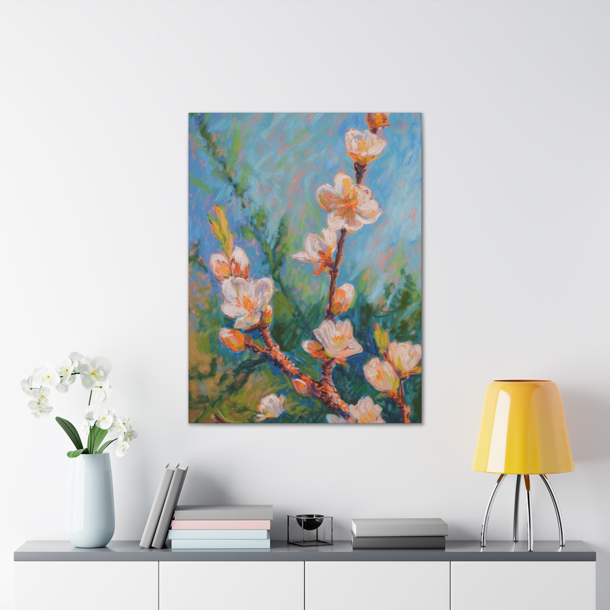 Nature's Harmony Vibrant art, colourful art, abstract impressionist painting, oil pastel artwork, nature - inspired art, serene landscape painting, floral artwork - Craig Michael Design