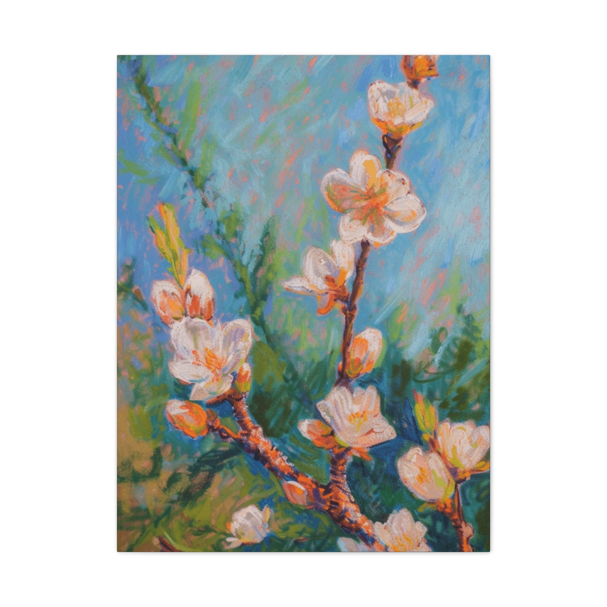 Nature's Harmony Vibrant art, colourful art, abstract impressionist painting, oil pastel artwork, nature - inspired art, serene landscape painting, floral artwork - Craig Michael Design