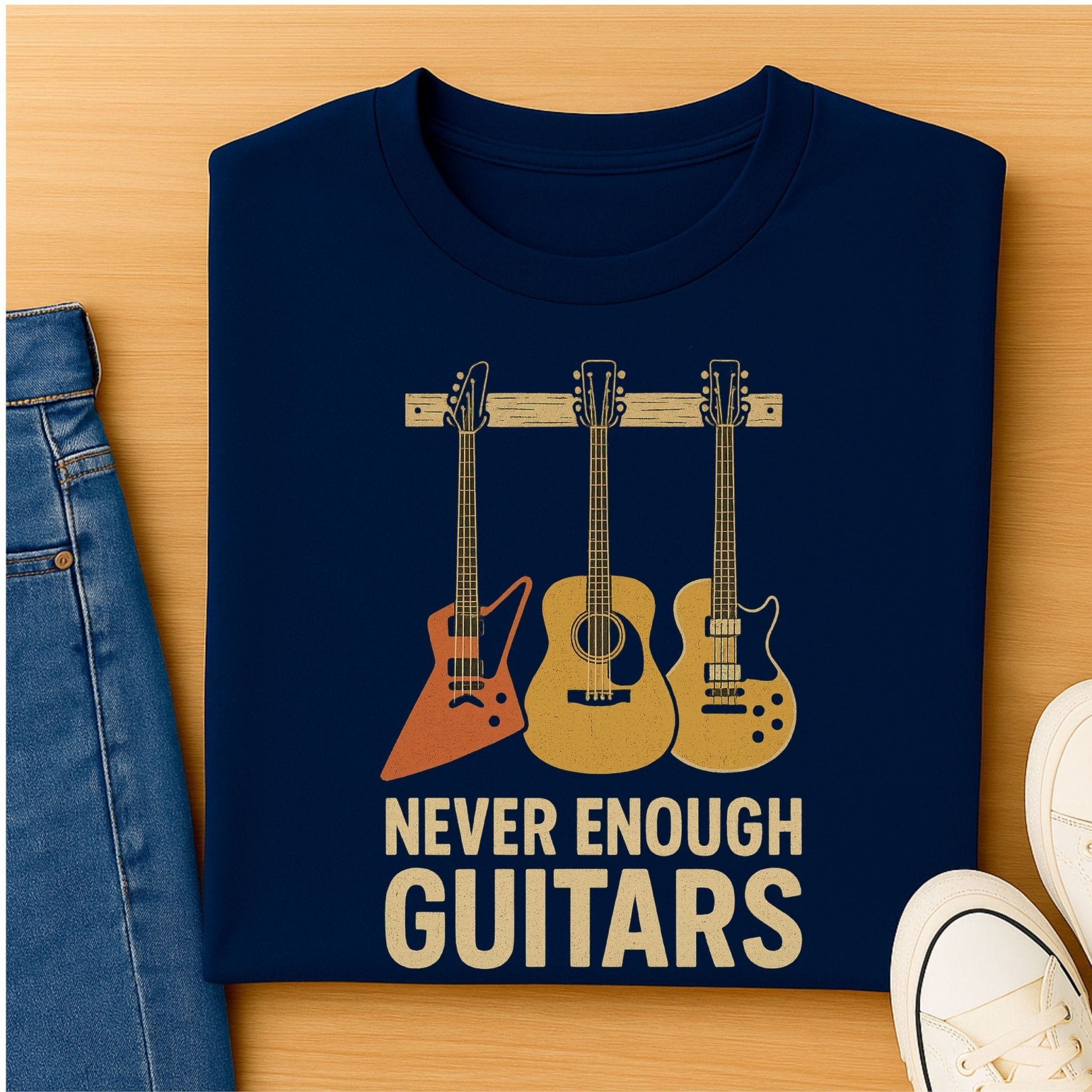 Never Enough Guitars T-Shirt, Funny Guitar Player Tee for Men Women, Musician Humor Shirt, Guitar Lover Gift - Craig Michael Design