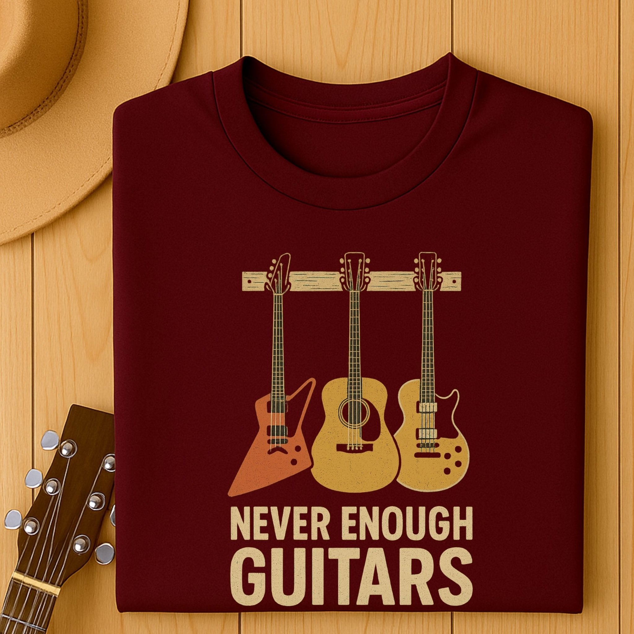 Never Enough Guitars T-Shirt, Funny Guitar Player Tee for Men Women, Musician Humor Shirt, Guitar Lover Gift - Craig Michael Design