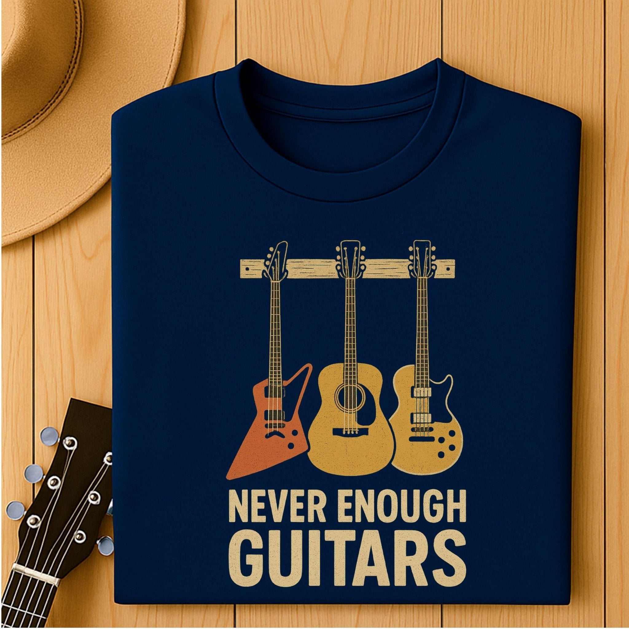 Never Enough Guitars T-Shirt, Funny Guitar Player Tee for Men Women, Musician Humor Shirt, Guitar Lover Gift - Craig Michael Design