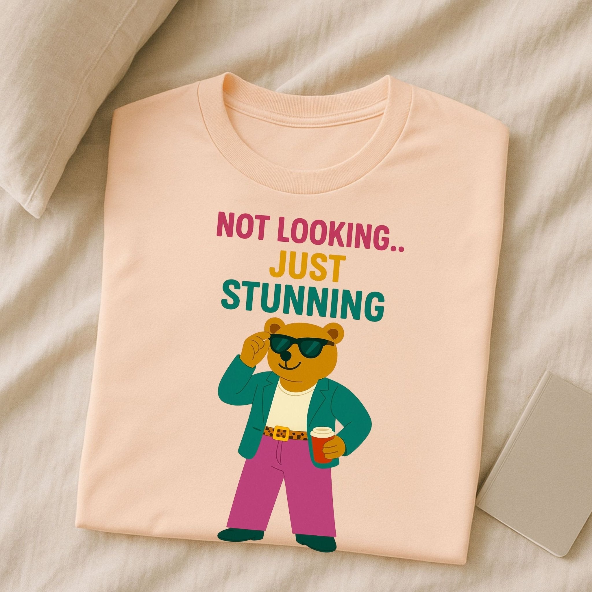 Not Looking Just Stunning Tee for Him, Funny Gay Bear Shirt, Confident Pride Gift Idea - Craig Michael Design