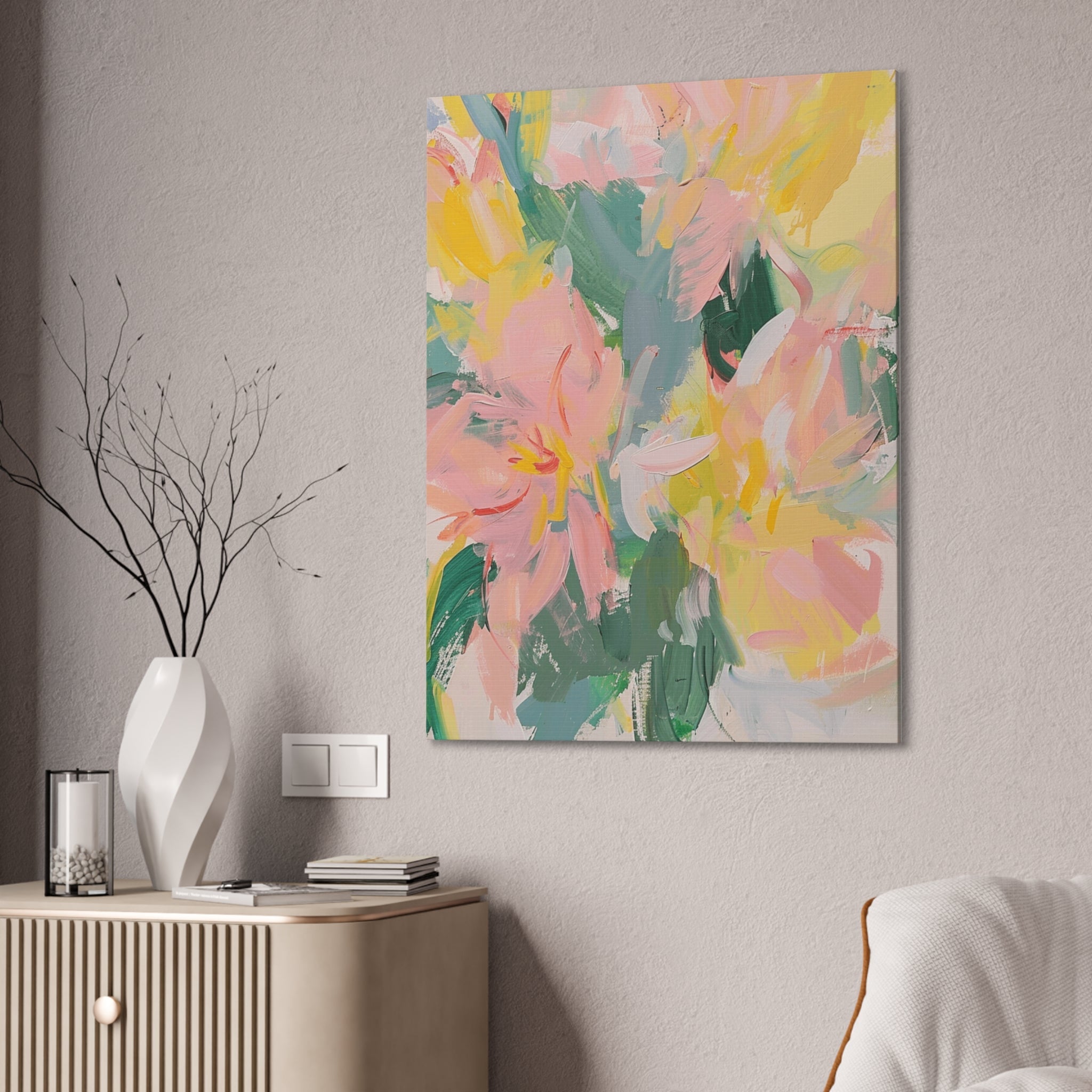Oil pastel artwork colourful art, abstract impressionist painting, Misty Reverie oil pastel artwork, nature - inspired art, serene landscape painting, floral artwork - Craig Michael Design