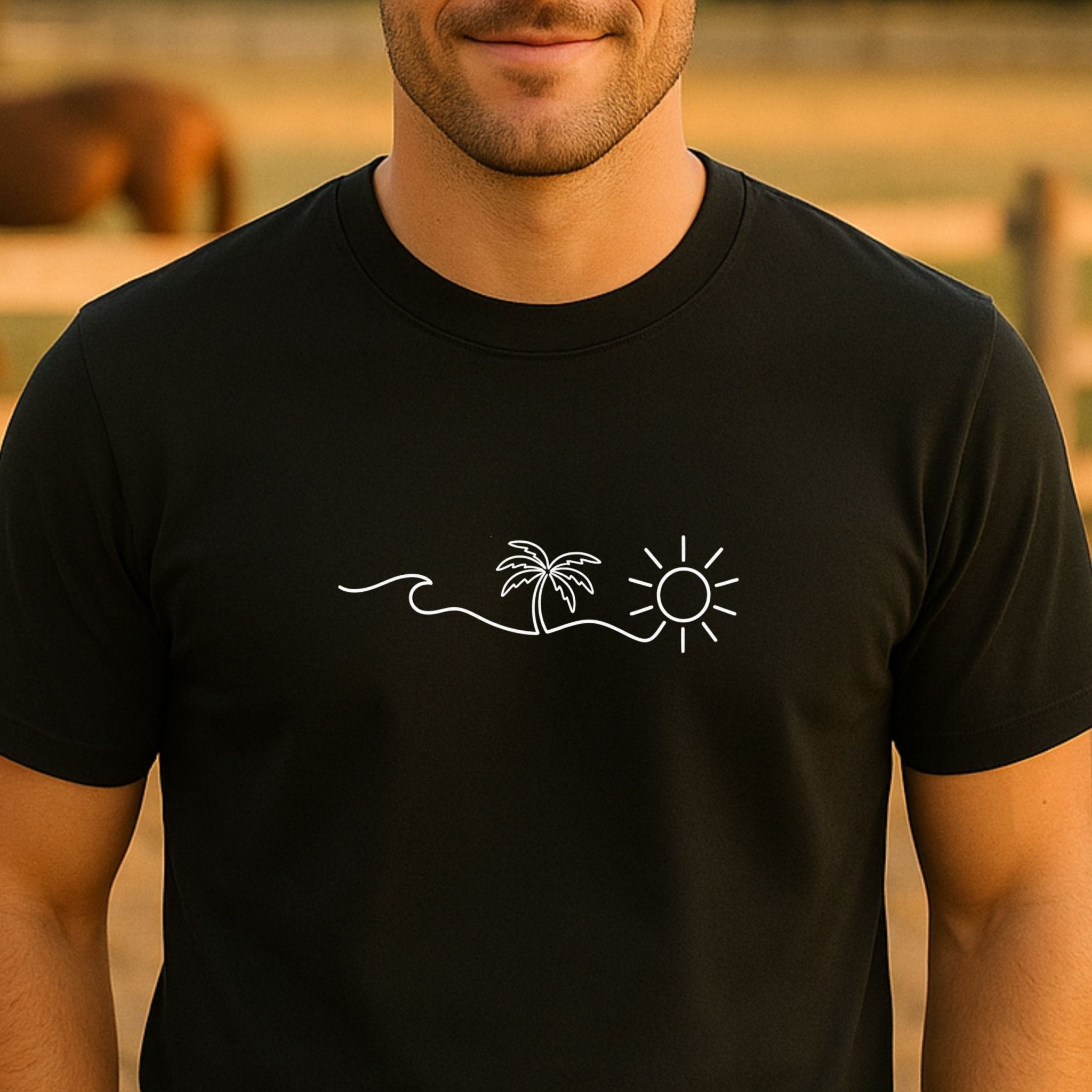 Palm Tree Sun T Shirt, Tropical Beach Graphic Tee - Craig Michael Design