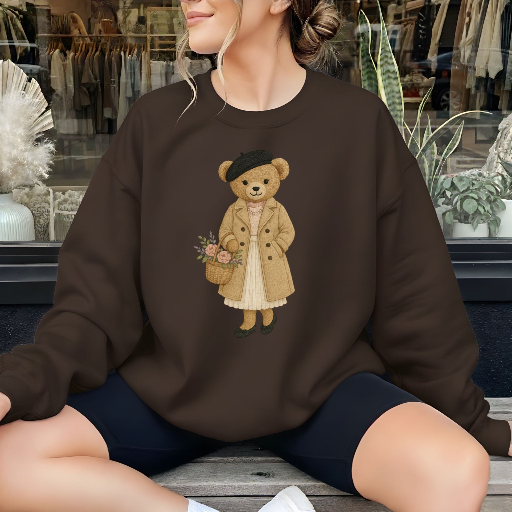 Paris Spring Fashion Bear Sweatshirt - Craig Michael Design
