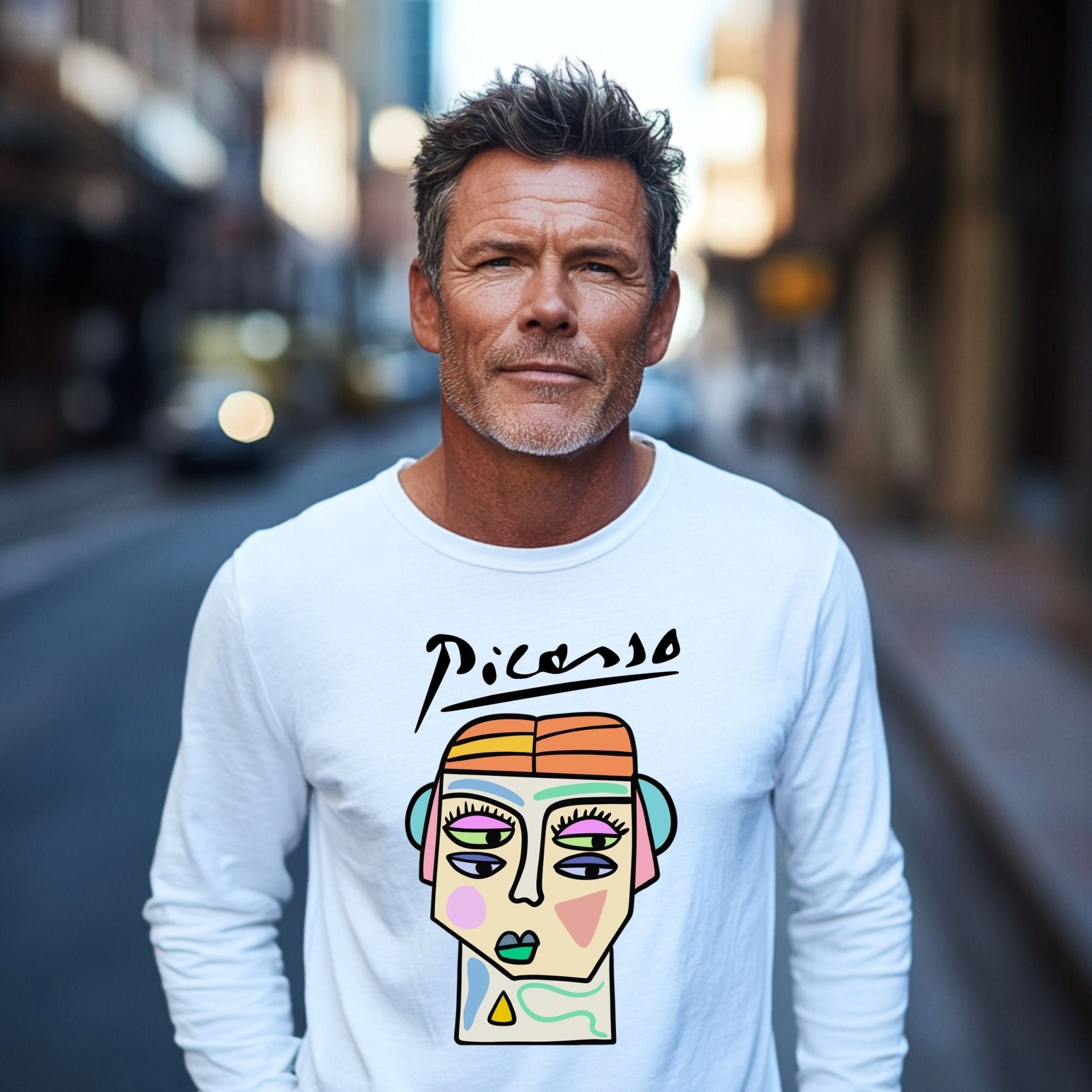 Picasso Long Sleeve T-Shirt – Abstract Modernist Art Tee - Craig Michael Design