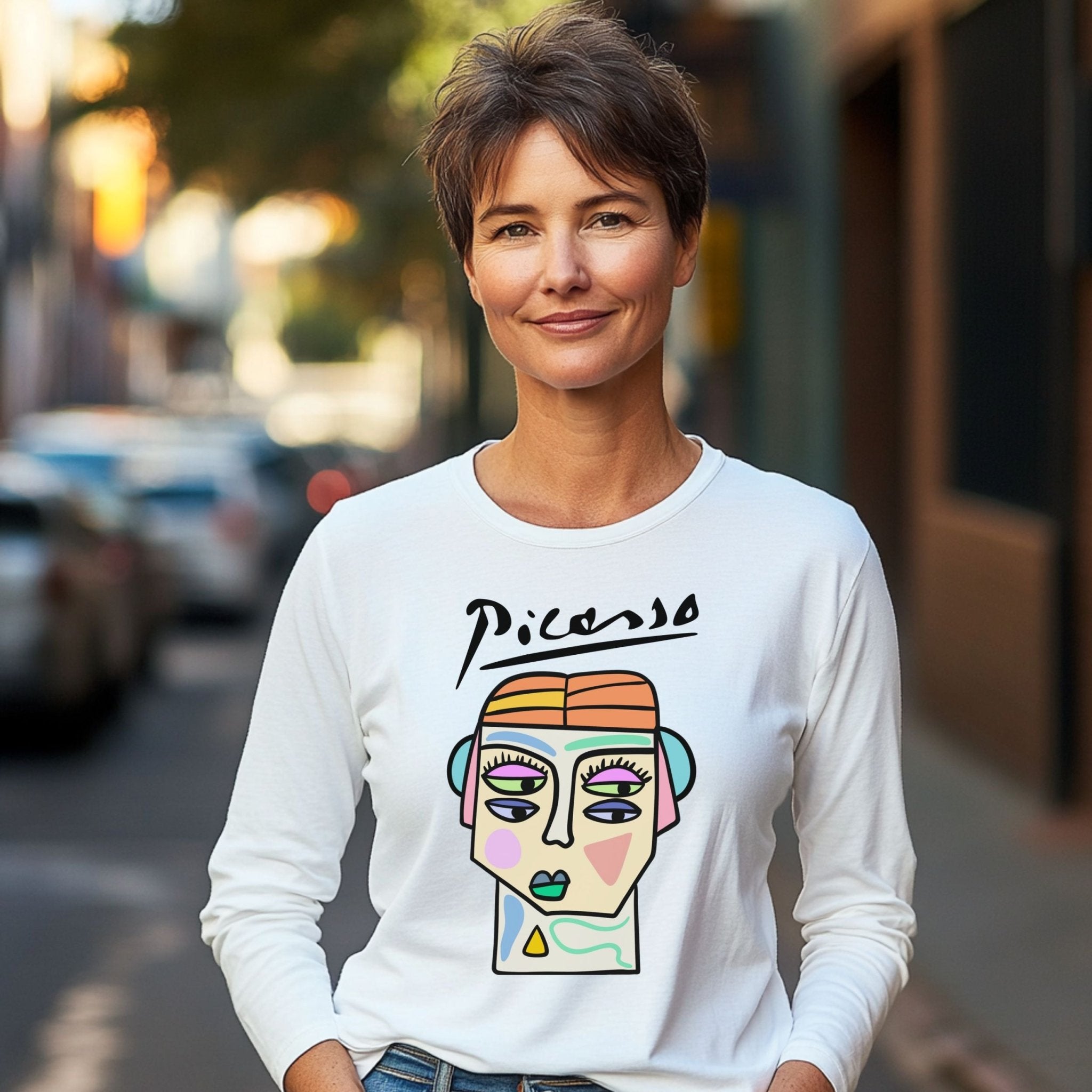 Picasso Long Sleeve T-Shirt – Abstract Modernist Art Tee - Craig Michael Design