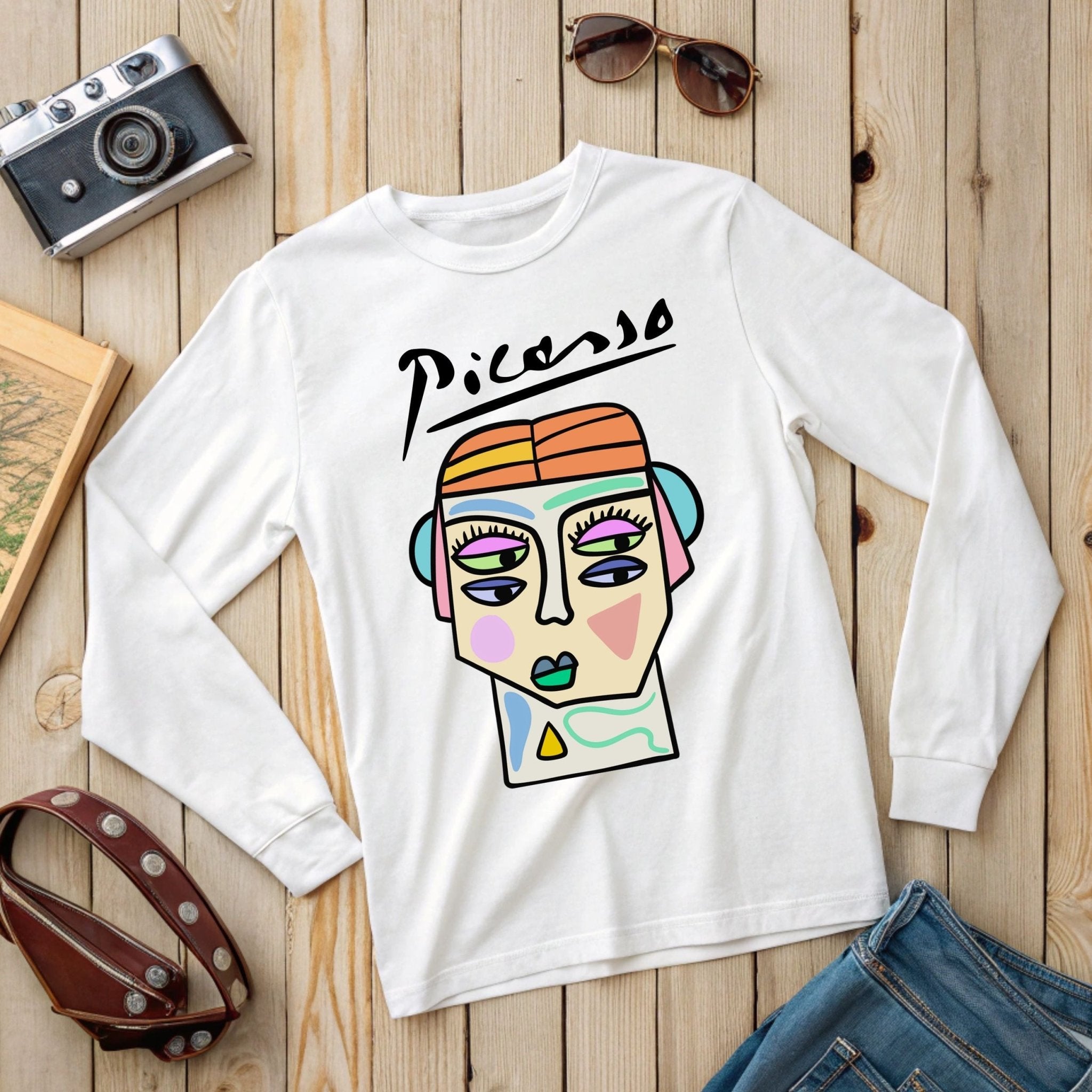 Picasso Long Sleeve T-Shirt – Abstract Modernist Art Tee - Craig Michael Design