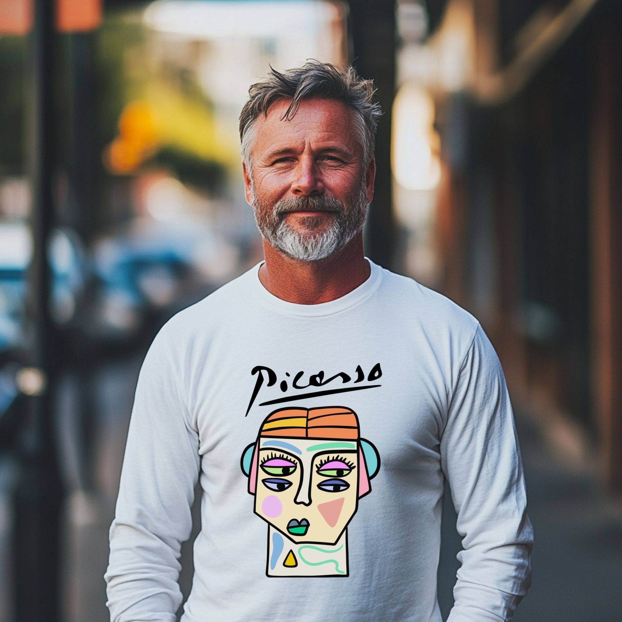 Picasso Long Sleeve T-Shirt – Abstract Modernist Art Tee - Craig Michael Design
