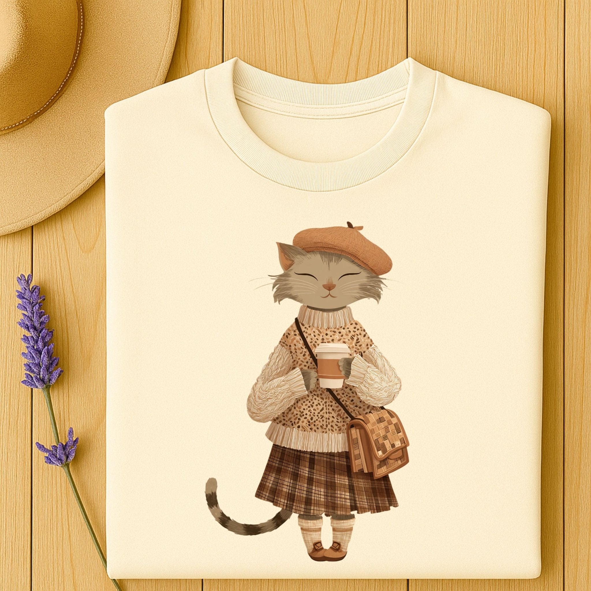 Plaid Skirt Fall Kitty Tee - Craig Michael Design