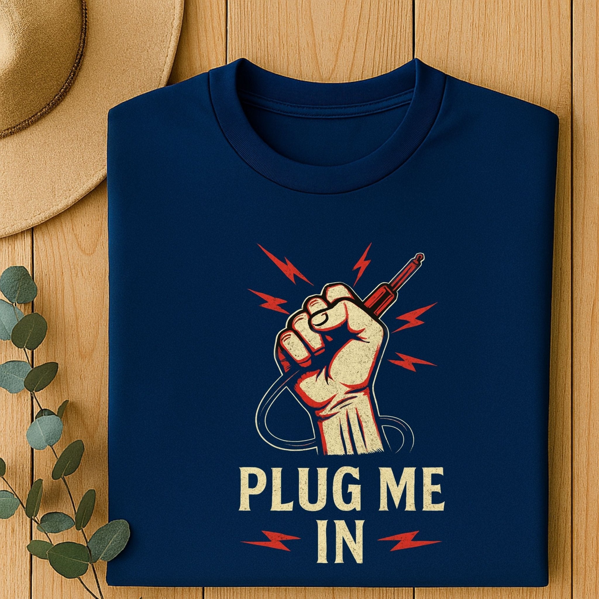 Plug Me In Guitar T-Shirt, Funny Musician Shirt for Men Women, Rock and Roll Electric Guitar Gift Tee - Craig Michael Design