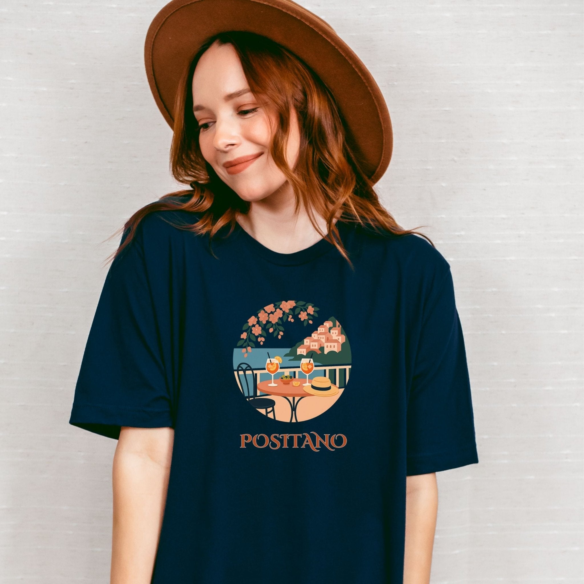 Positano Italy View T-Shirt, Coastal Vacation Tee - Craig Michael Design
