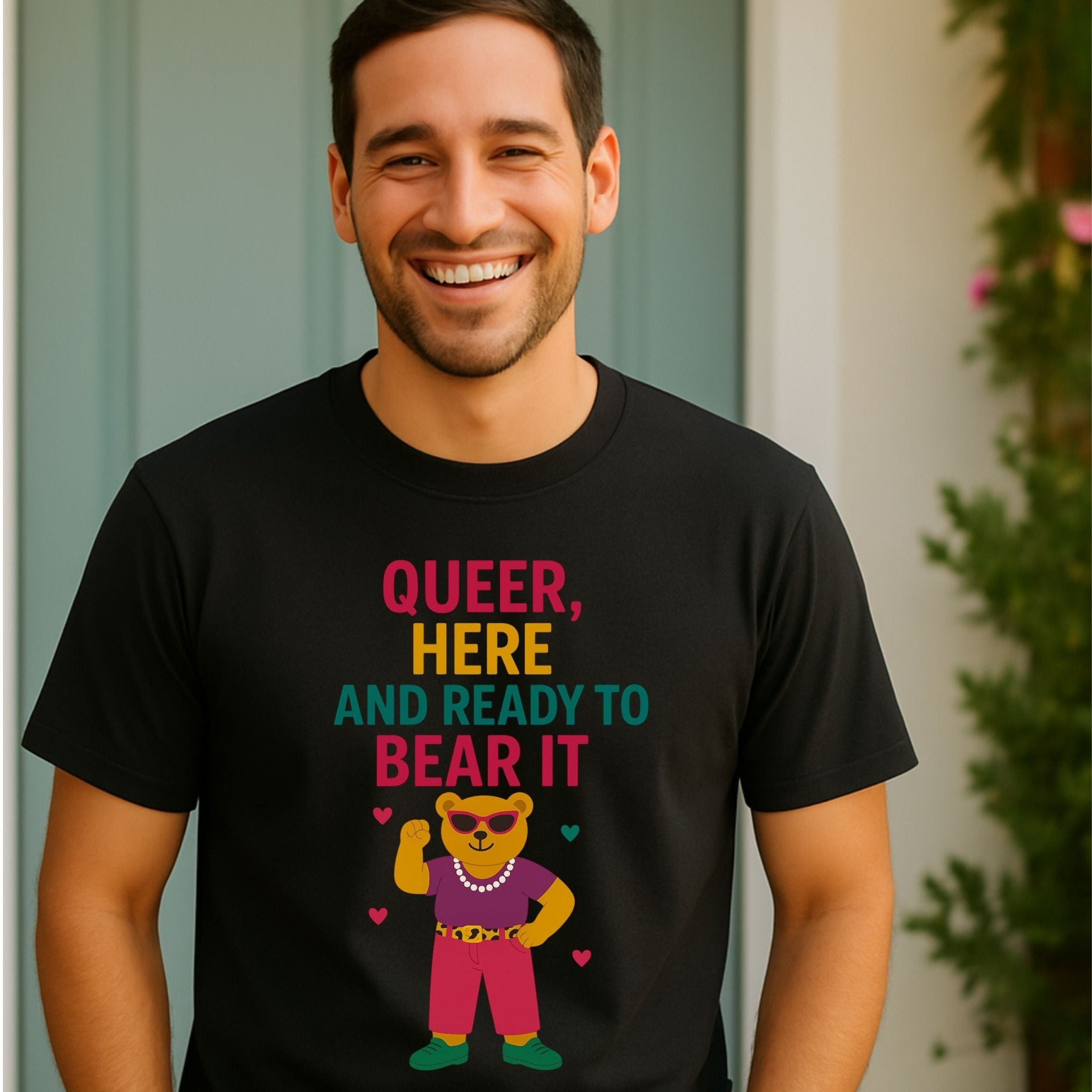Queer Here, And Ready to Bear It, Funny Gay Pride T-Shirt, LGBTQ Tee - Craig Michael Design