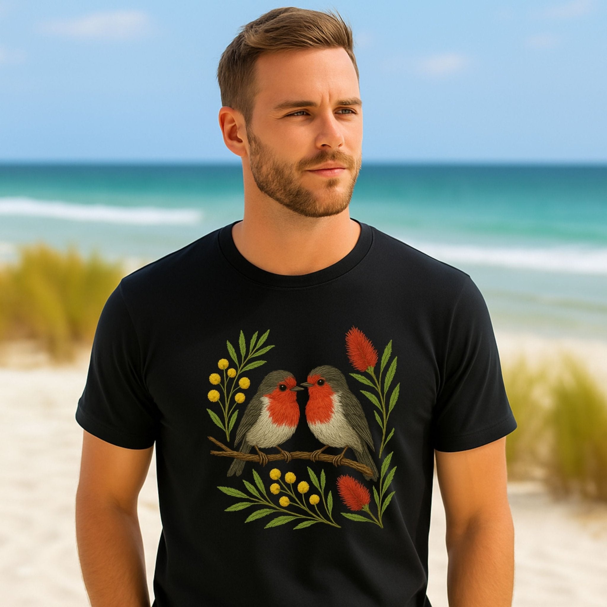 Red Robin T-Shirt – Australian Native Bird Collection - Craig Michael Design