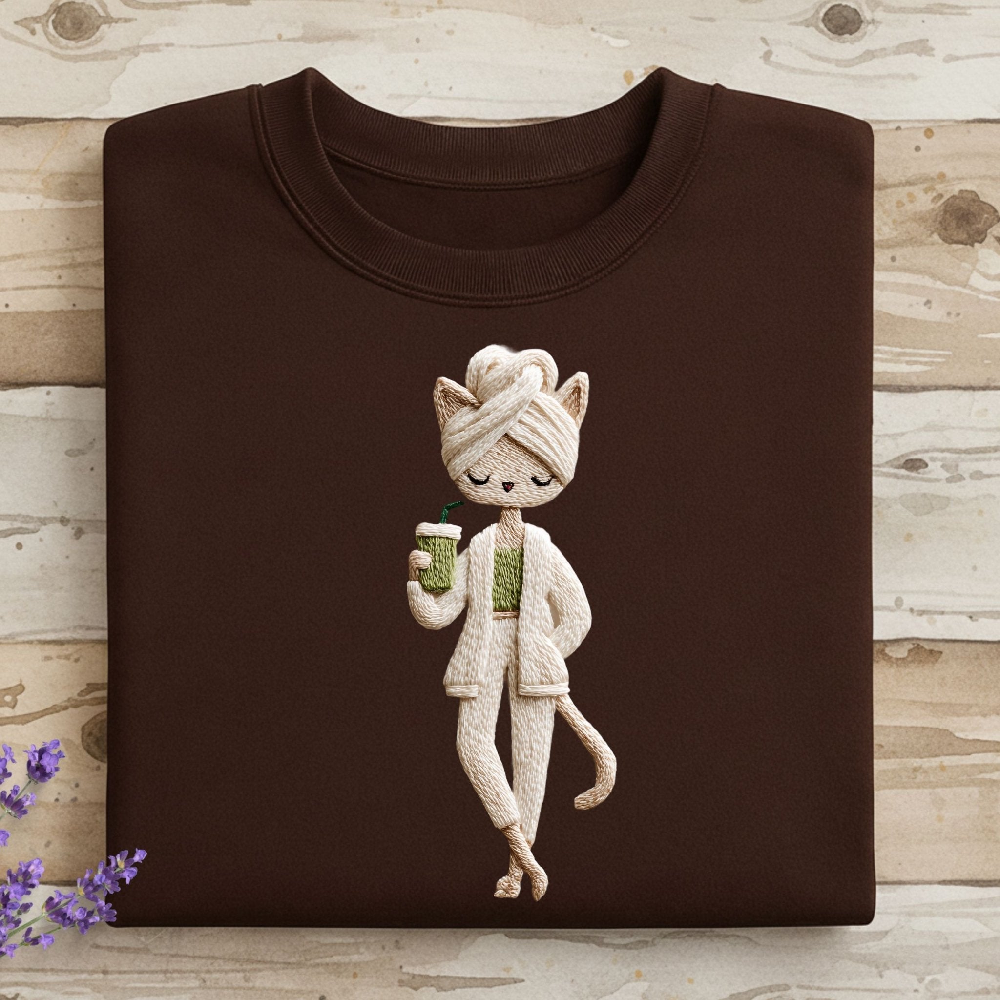 Relaxing Cat T-Shirt, Spa Day Cat, Cozy Cat T-Shirt, Funny Cat Tee, Cute Animal Shirt, Coffee Lover Gift, Cat with Towel, T-Shirt - Craig Michael Design