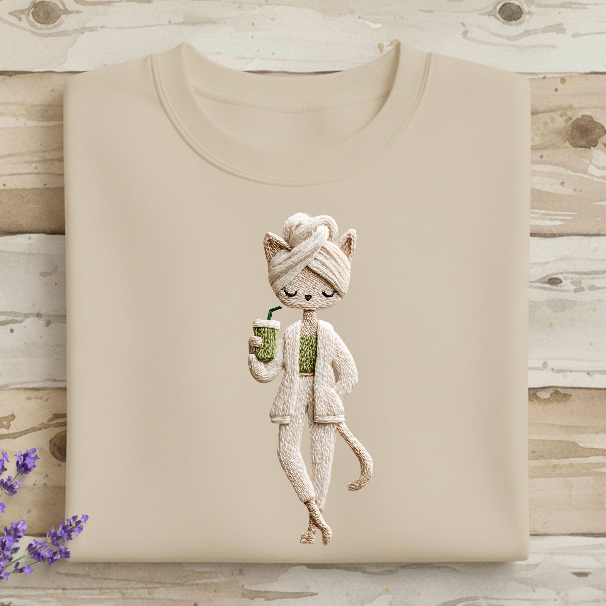 Relaxing Cat T-Shirt, Spa Day Cat, Cozy Cat T-Shirt, Funny Cat Tee, Cute Animal Shirt, Coffee Lover Gift, Cat with Towel, T-Shirt - Craig Michael Design