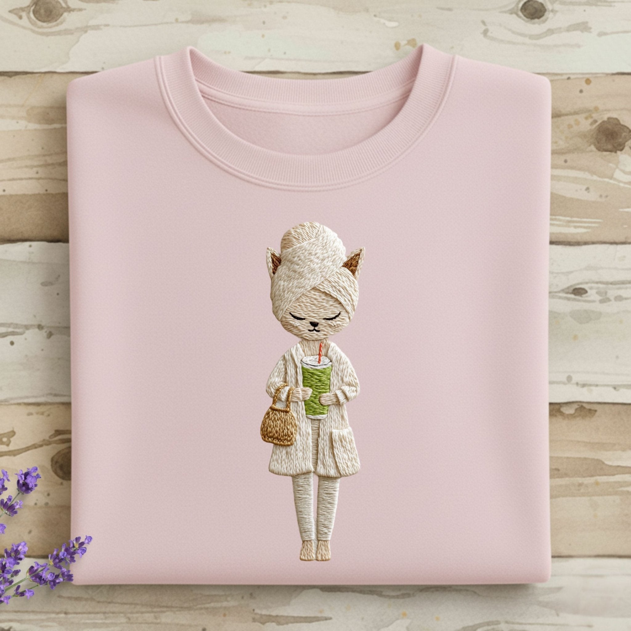 Relaxing Cat T-Shirt, Spa Day Kitten, Smoothie Drink, Pampered Pet Shirt, Animal Lover, Cute Funny TShirt, Kawaii Kitty, Unique Gift T-Shirt - Craig Michael Design