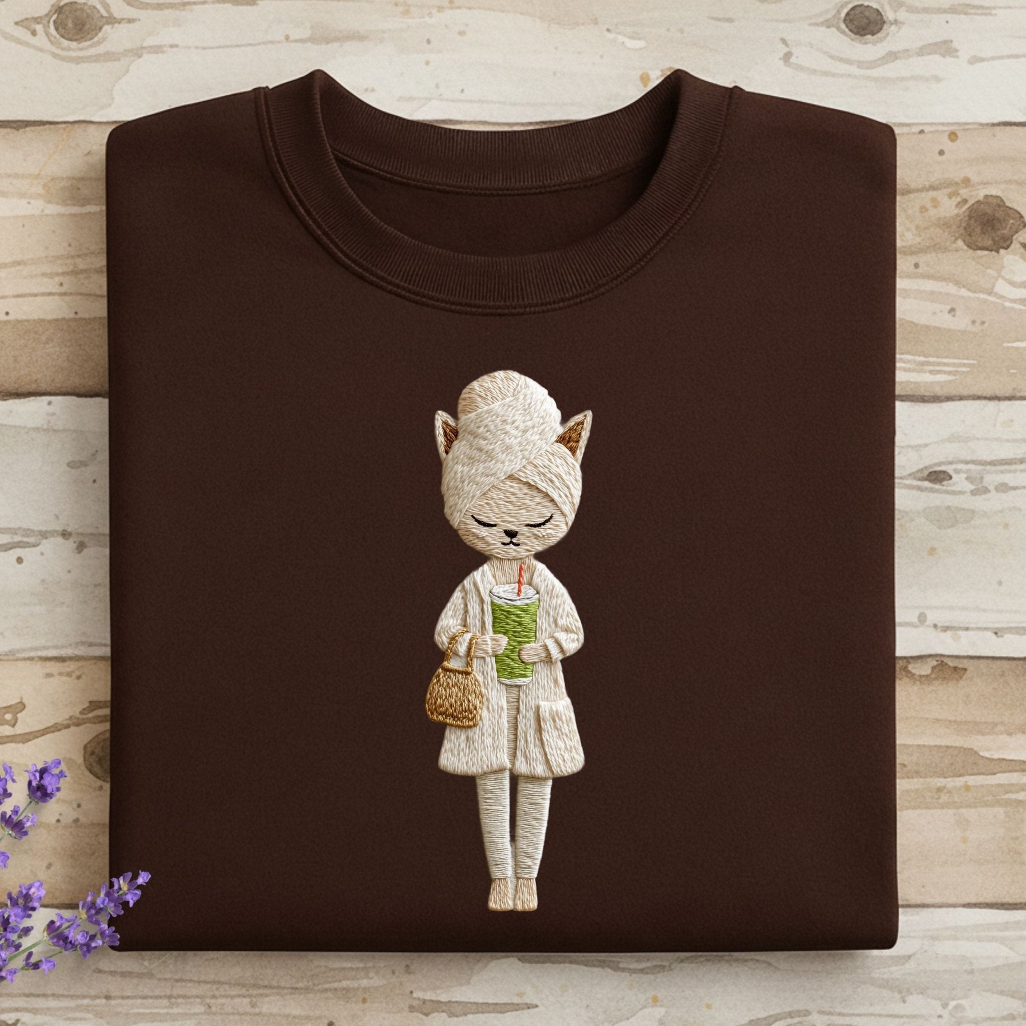 Relaxing Cat T-Shirt, Spa Day Kitten, Smoothie Drink, Pampered Pet Shirt, Animal Lover, Cute Funny TShirt, Kawaii Kitty, Unique Gift T-Shirt - Craig Michael Design