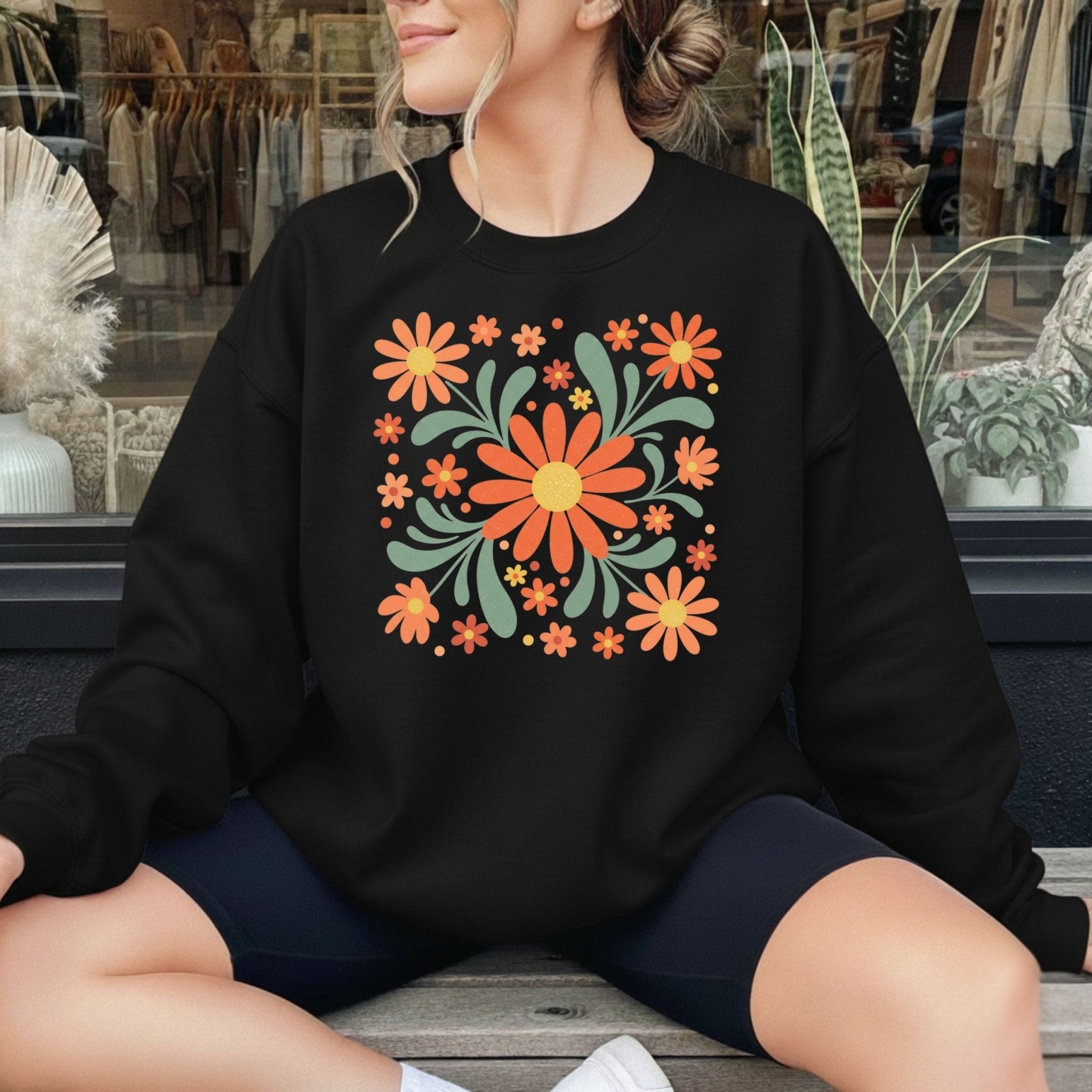 Retro Daisy Sweatshirt - Craig Michael Design