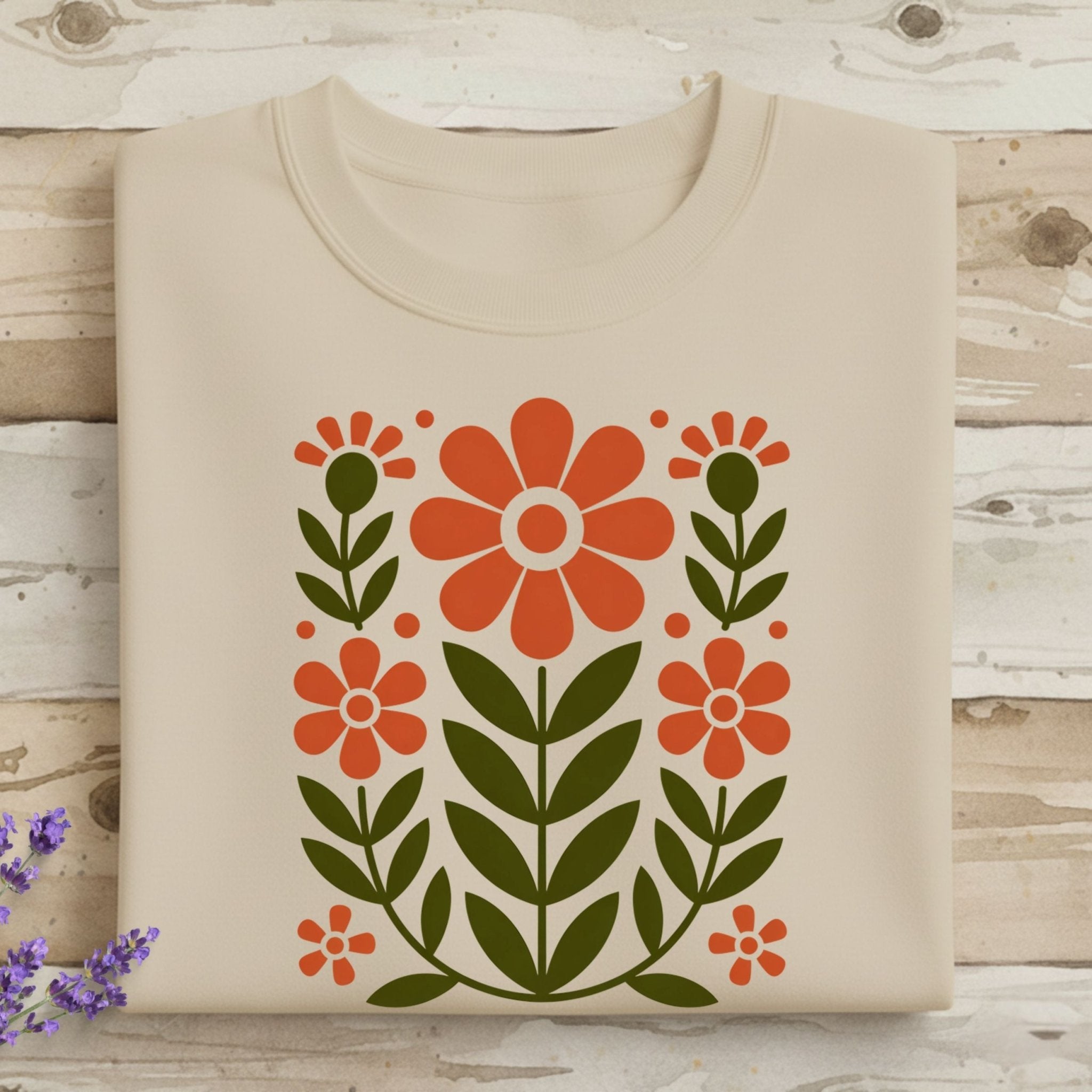 Retro Folk Floral Sweatshirt - Craig Michael Design