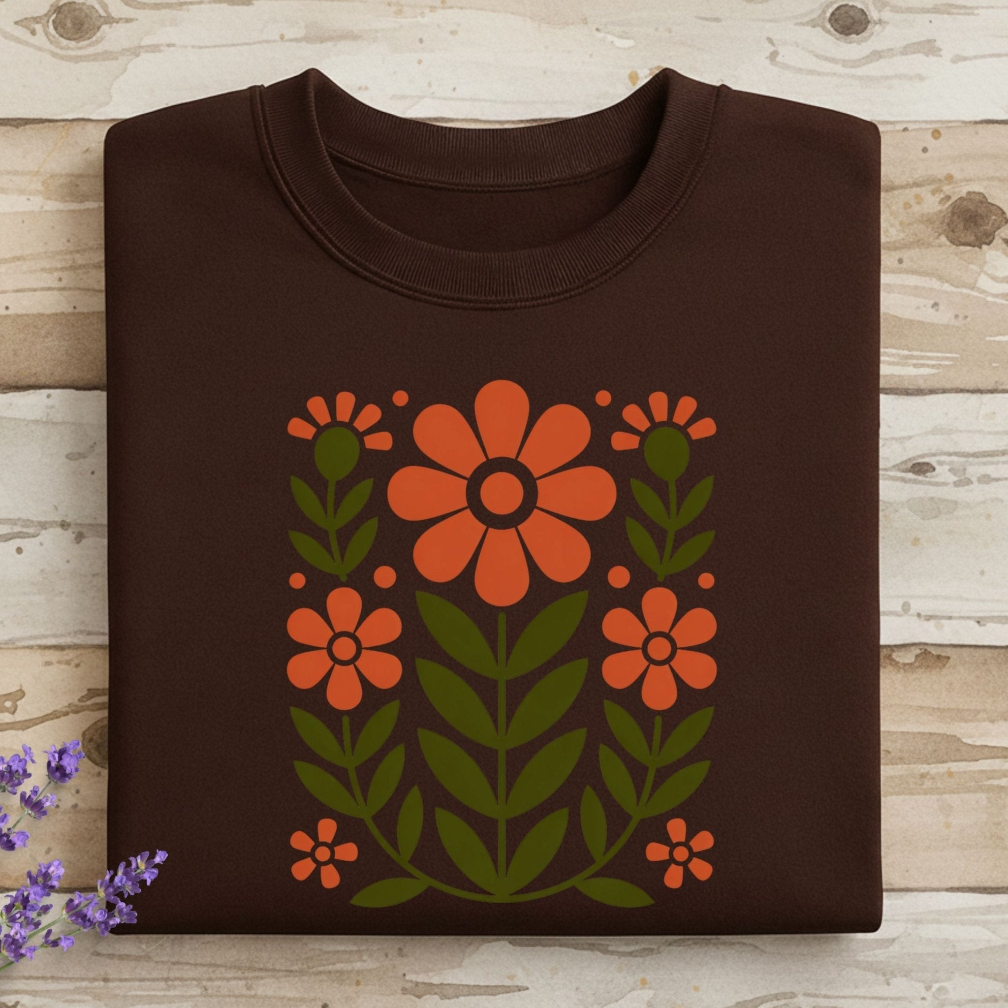 Retro Folk Floral Sweatshirt - Craig Michael Design