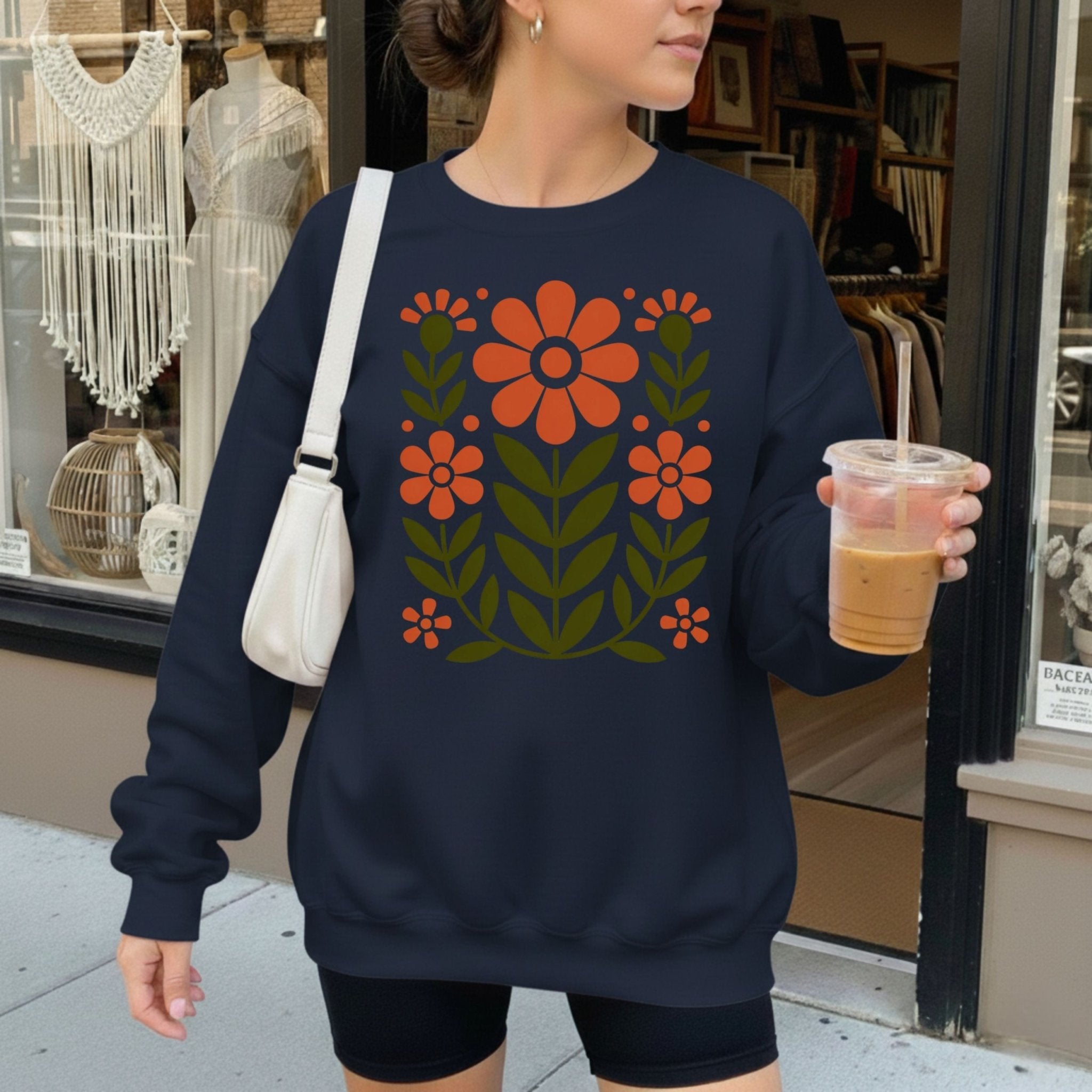 Retro Folk Floral Sweatshirt - Craig Michael Design