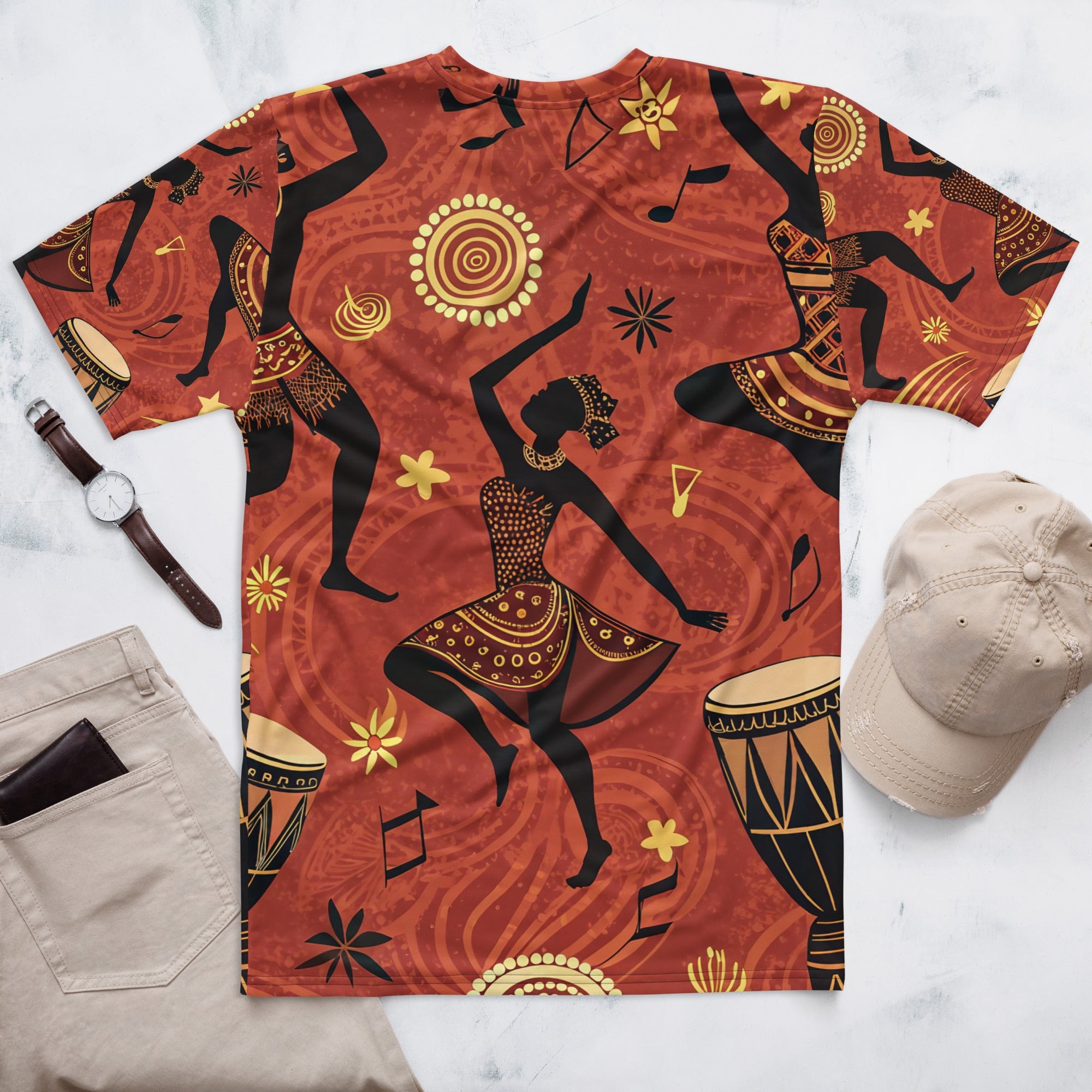 Rhythms of Africa All - Over Print T-Shirt – Tribal Dance & Drumming Design - Craig Michael Design