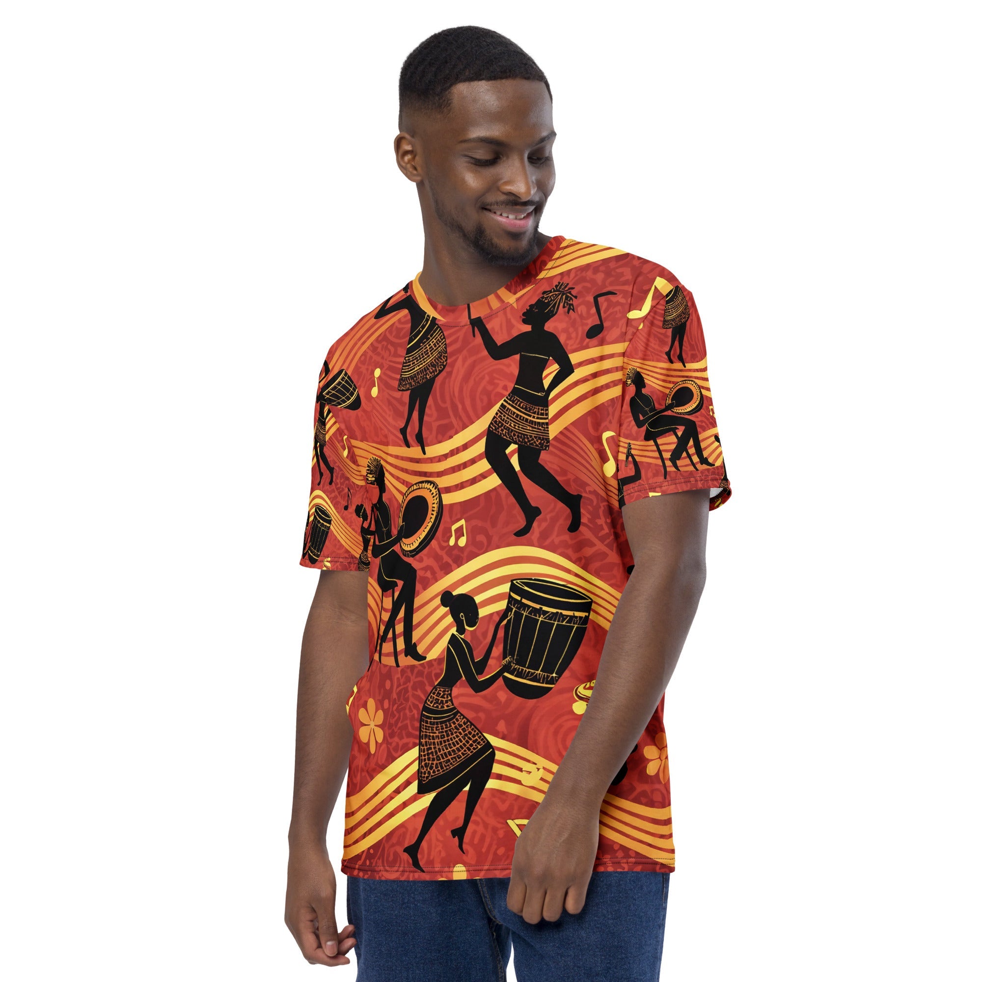 Rhythms of Africa All - Over Print T-Shirt – Tribal Dance & Drumming Design - Craig Michael Design