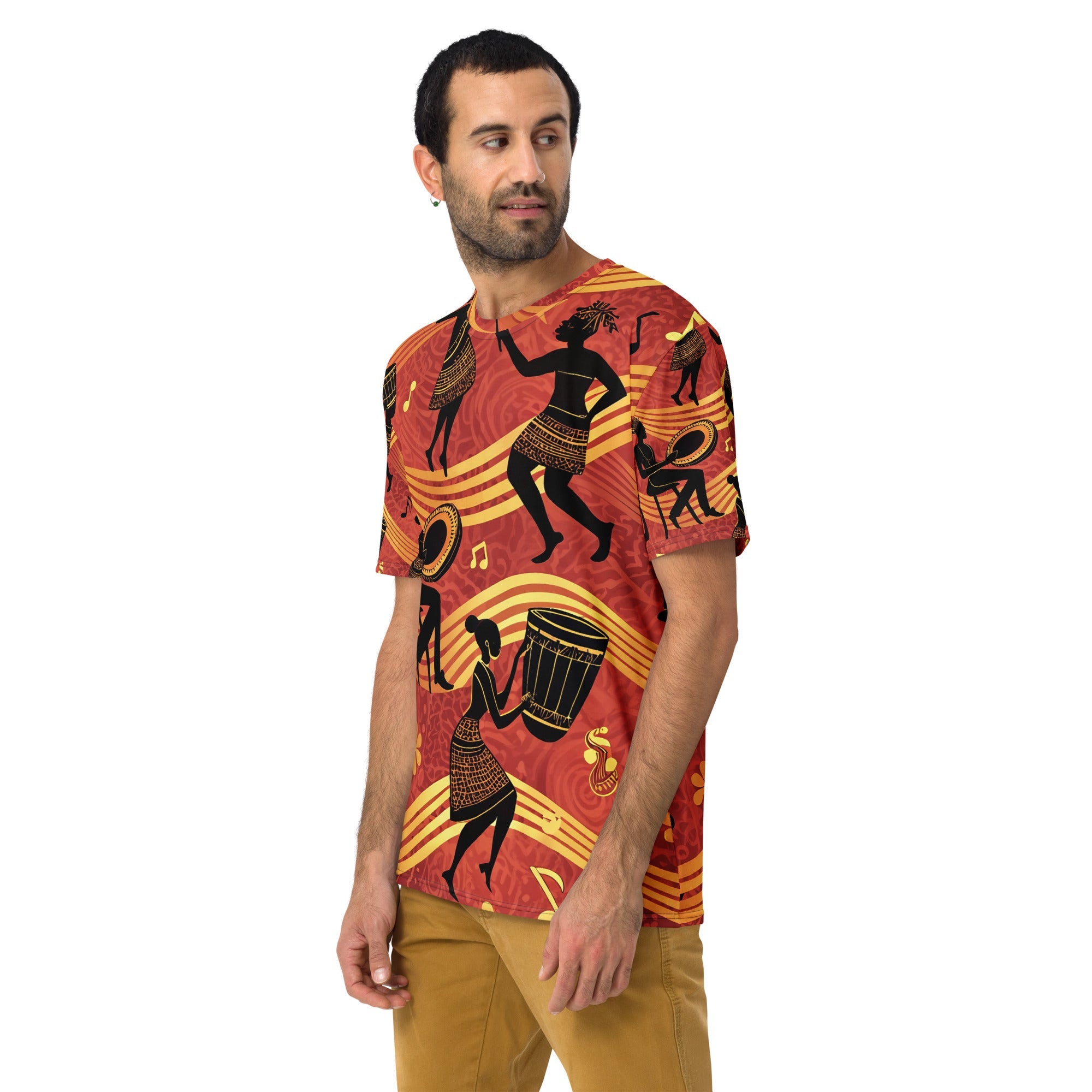 Rhythms of Africa All - Over Print T-Shirt – Tribal Dance & Drumming Design - Craig Michael Design