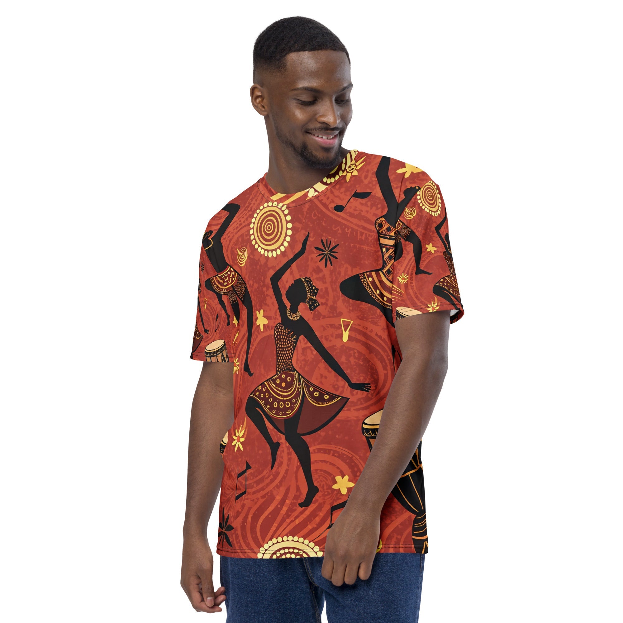 Rhythms of Africa All - Over Print T-Shirt – Tribal Dance & Drumming Design - Craig Michael Design