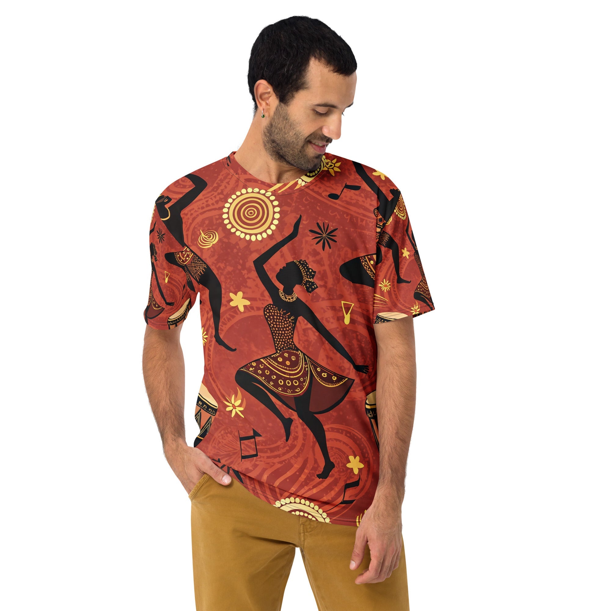 Rhythms of Africa All - Over Print T-Shirt – Tribal Dance & Drumming Design - Craig Michael Design