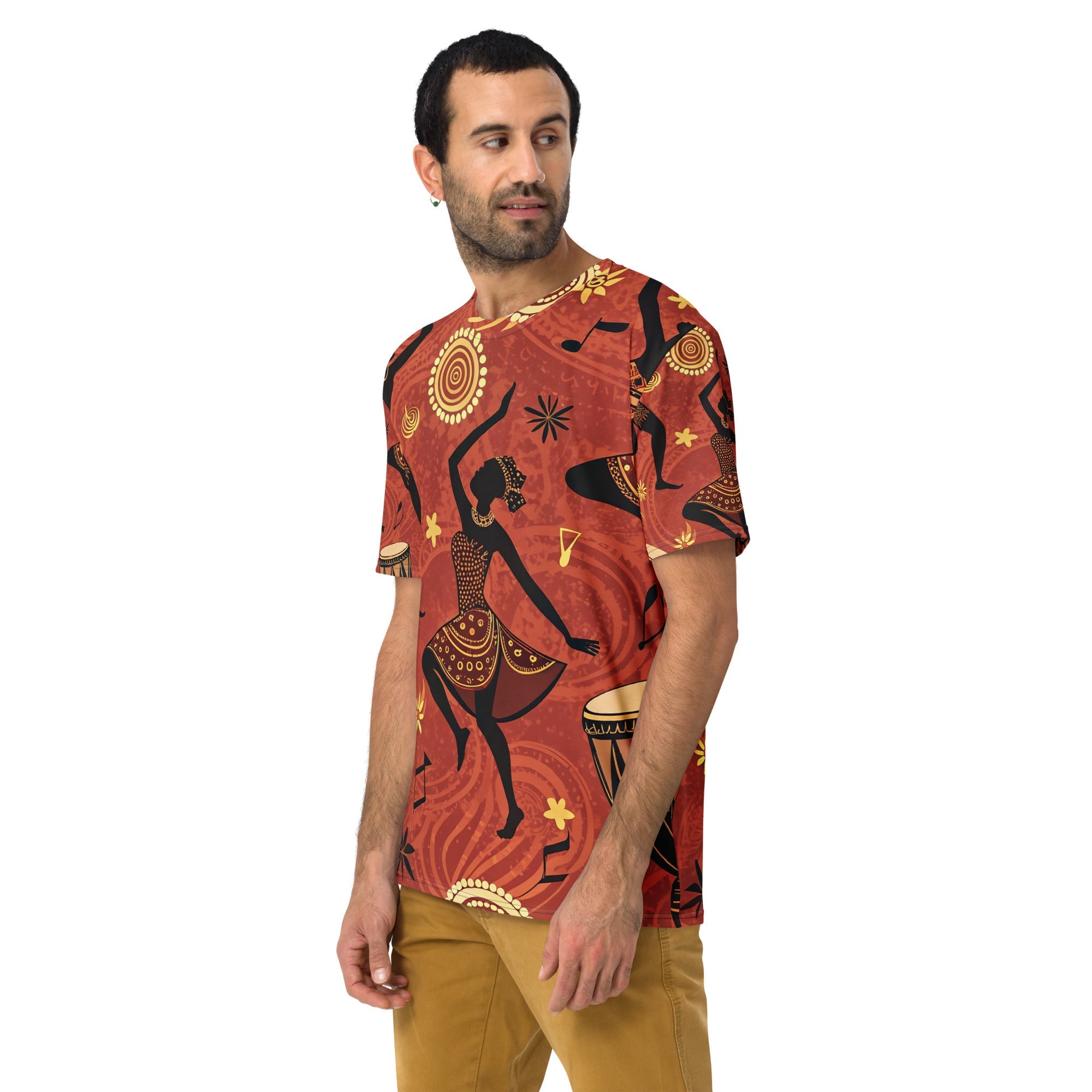 Rhythms of Africa All - Over Print T-Shirt – Tribal Dance & Drumming Design - Craig Michael Design