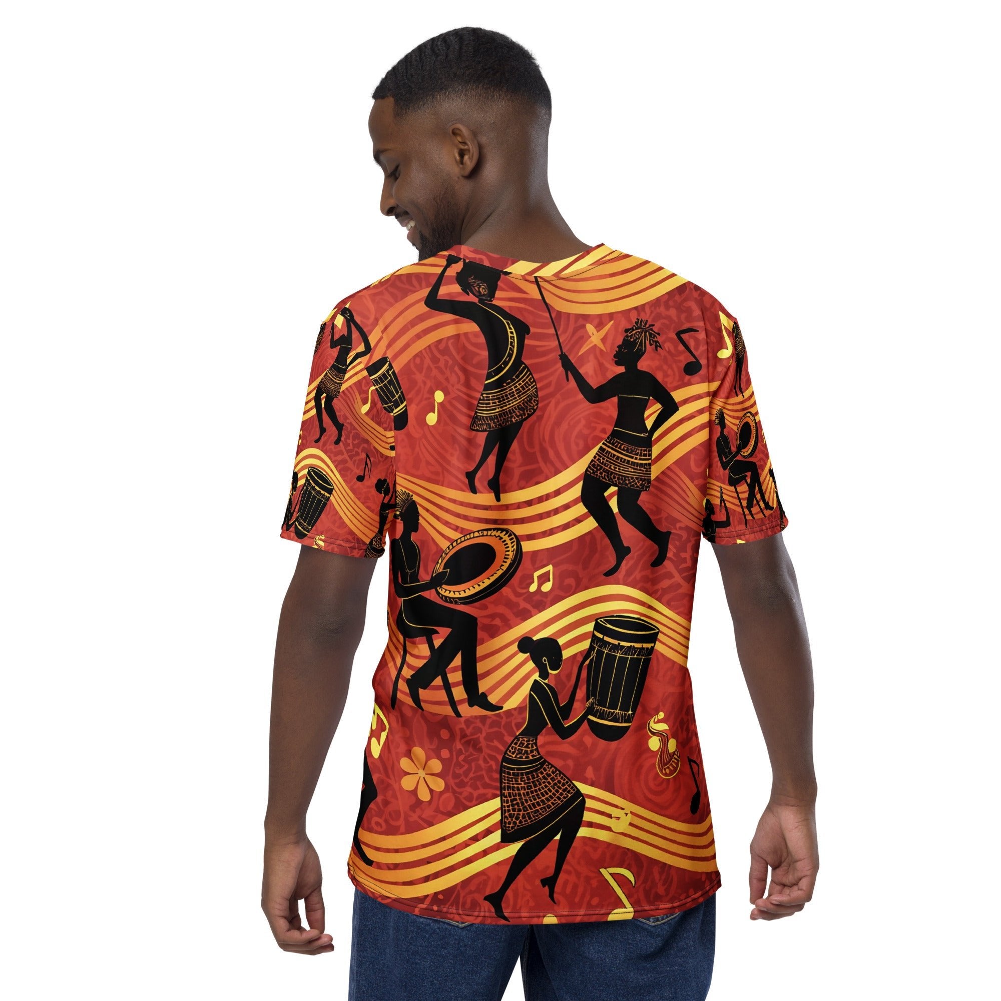 Rhythms of Africa All - Over Print T-Shirt – Tribal Dance & Drumming Design - Craig Michael Design