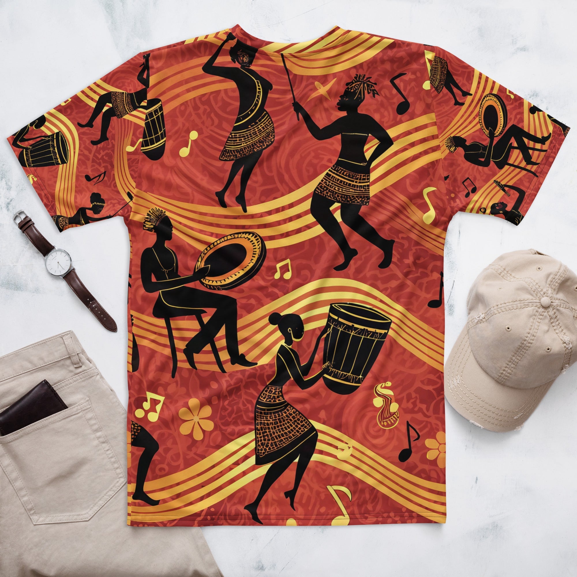 Rhythms of Africa All - Over Print T-Shirt – Tribal Dance & Drumming Design - Craig Michael Design