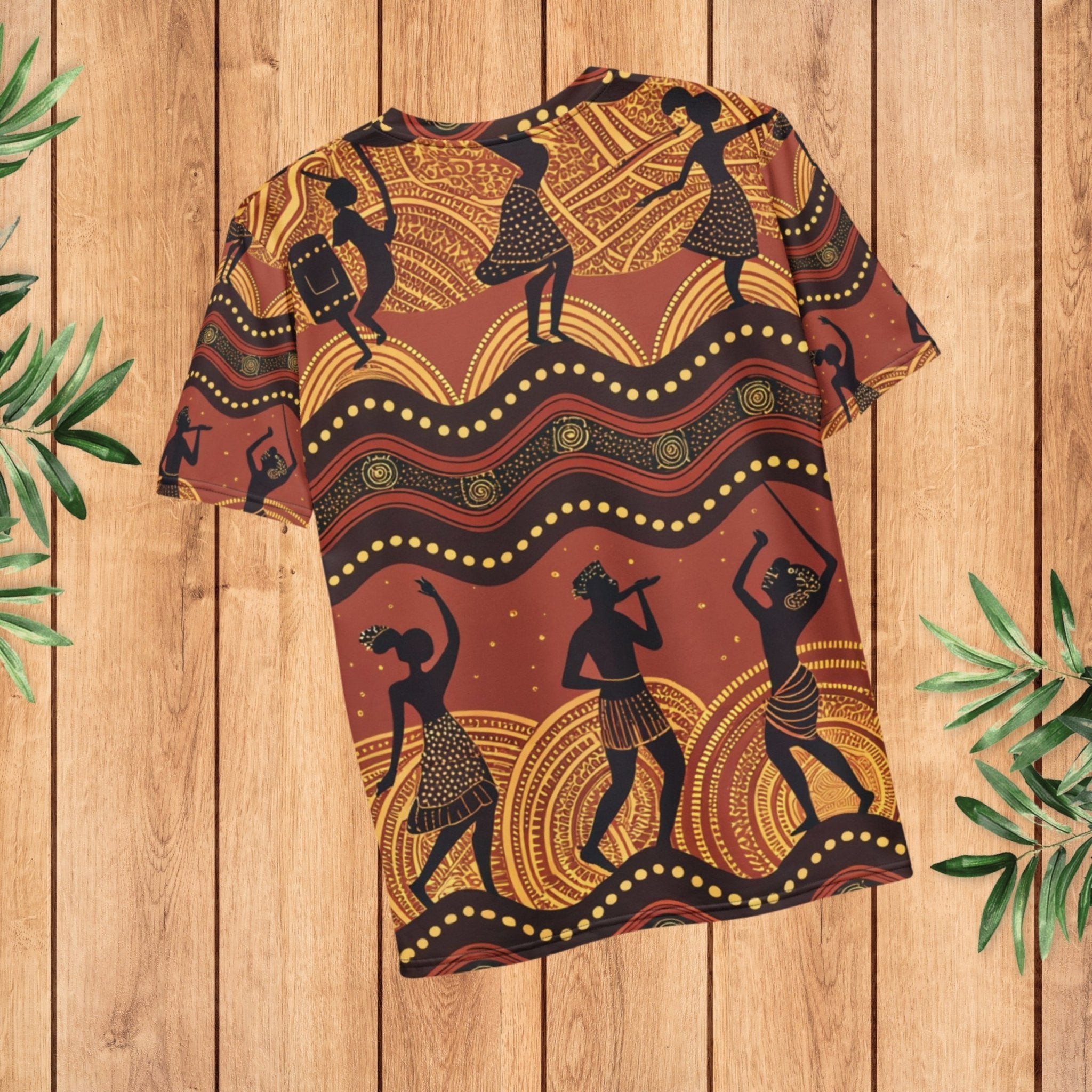 Rhythms of the Earth – African Tribal Dance Print T-Shirt,Traditional Music & Dance Pattern, Afro - Boho Fashion - Craig Michael Design