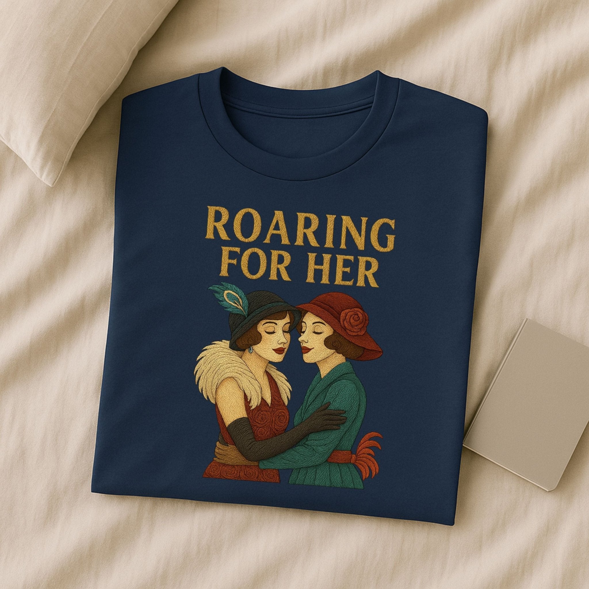 Roaring for Her – 1920s Flapper Lesbian T-Shirt, Vintage Sapphic Gift - Craig Michael Design