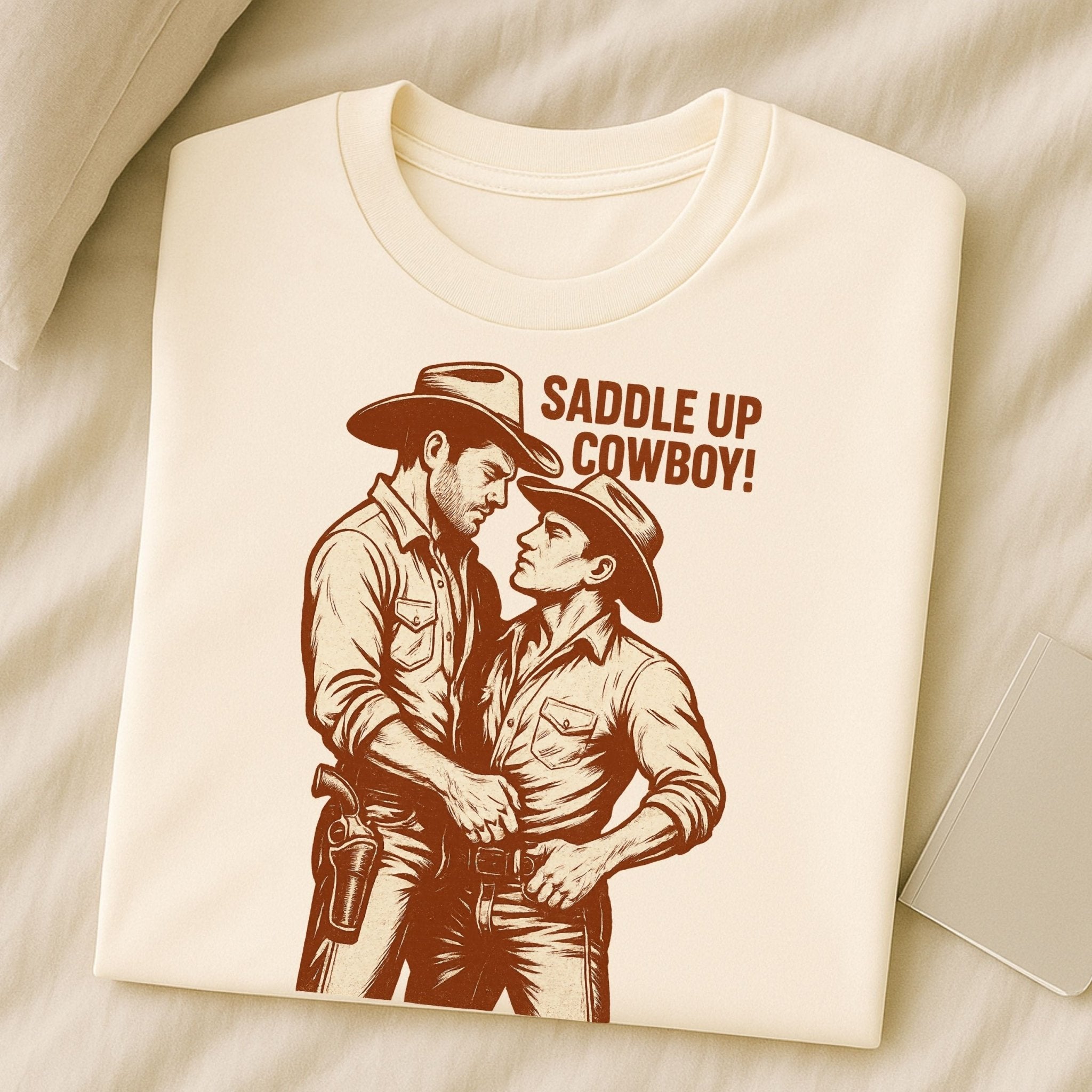 Sexy Gay Cowboy Shirt, Saddle Up Cowboy Tee, Mlm Pride T-Shirt, Vintage Western Top for Him, Gay Rodeo Gift - Craig Michael Design