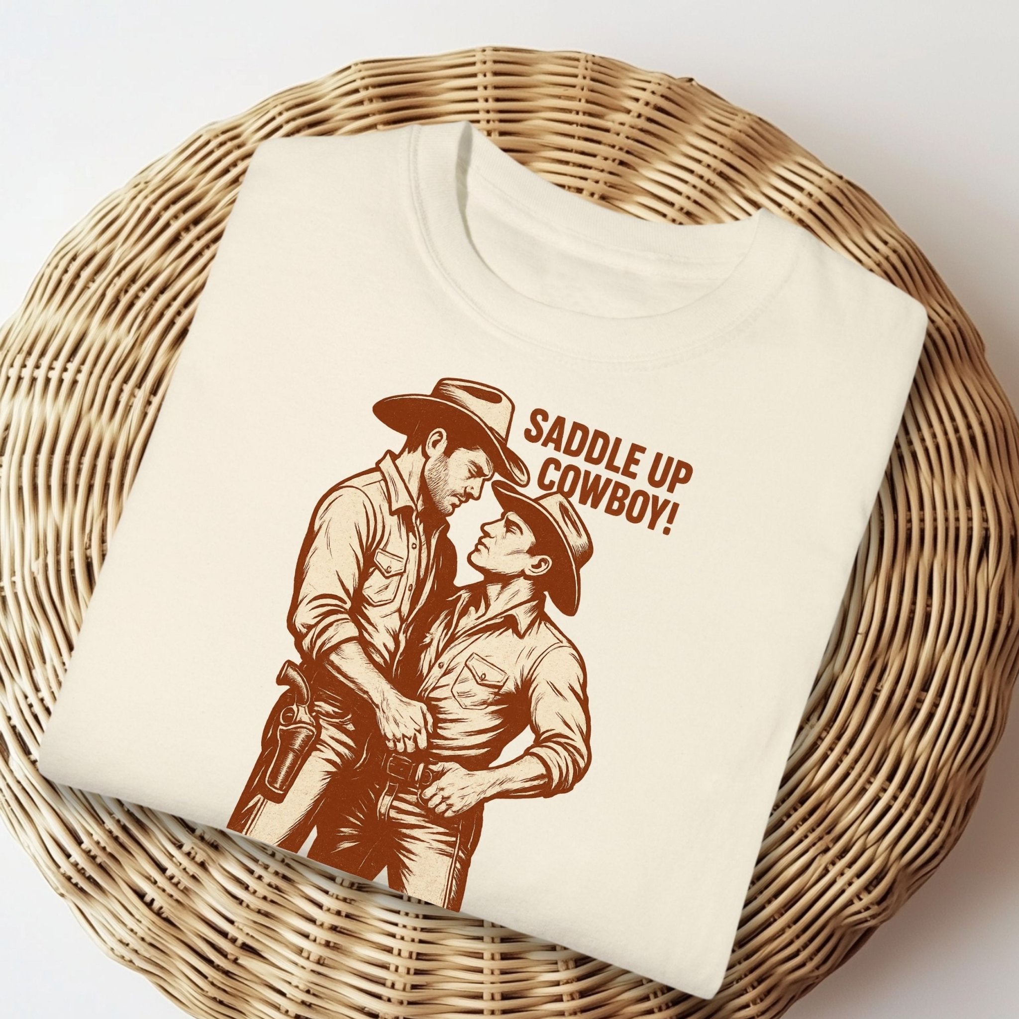 Sexy Gay Cowboy Shirt, Saddle Up Cowboy Tee, Mlm Pride T-Shirt, Vintage Western Top for Him, Gay Rodeo Gift - Craig Michael Design