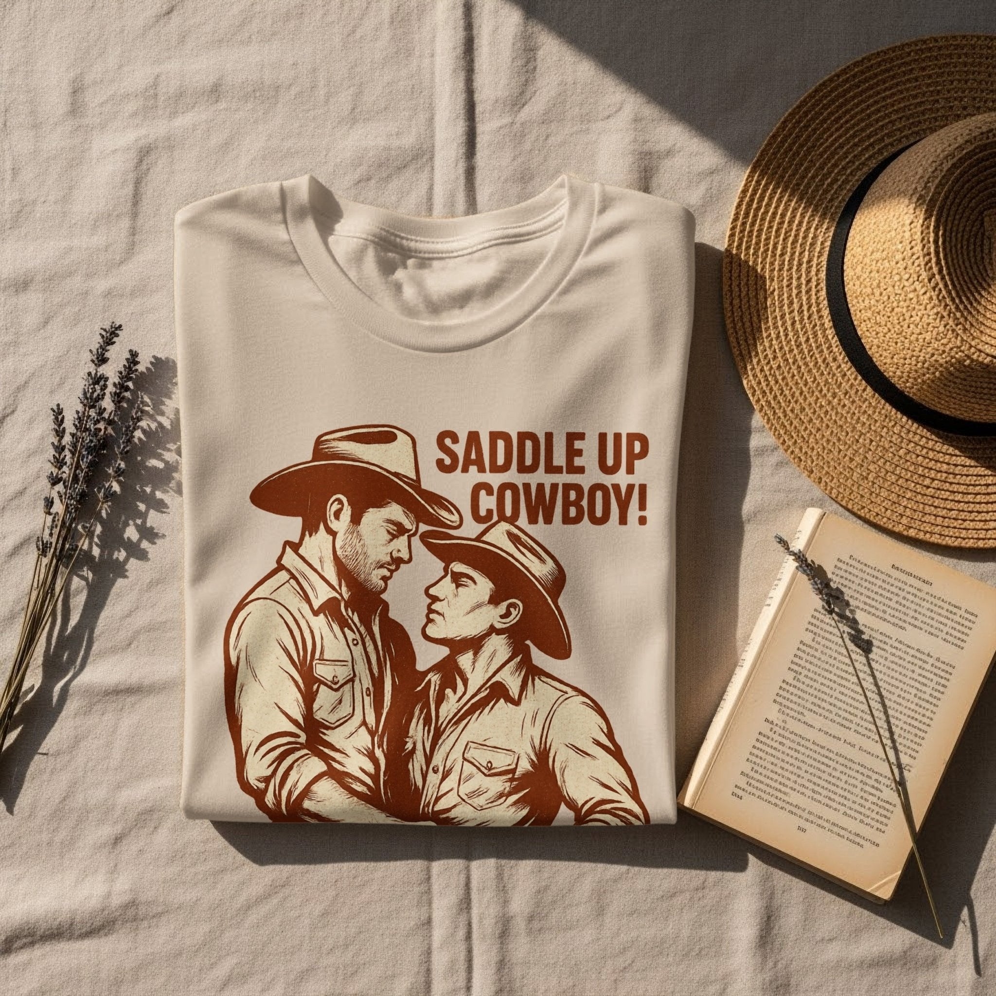 Sexy Gay Cowboy Shirt, Saddle Up Cowboy Tee, Mlm Pride T-Shirt, Vintage Western Top for Him, Gay Rodeo Gift - Craig Michael Design