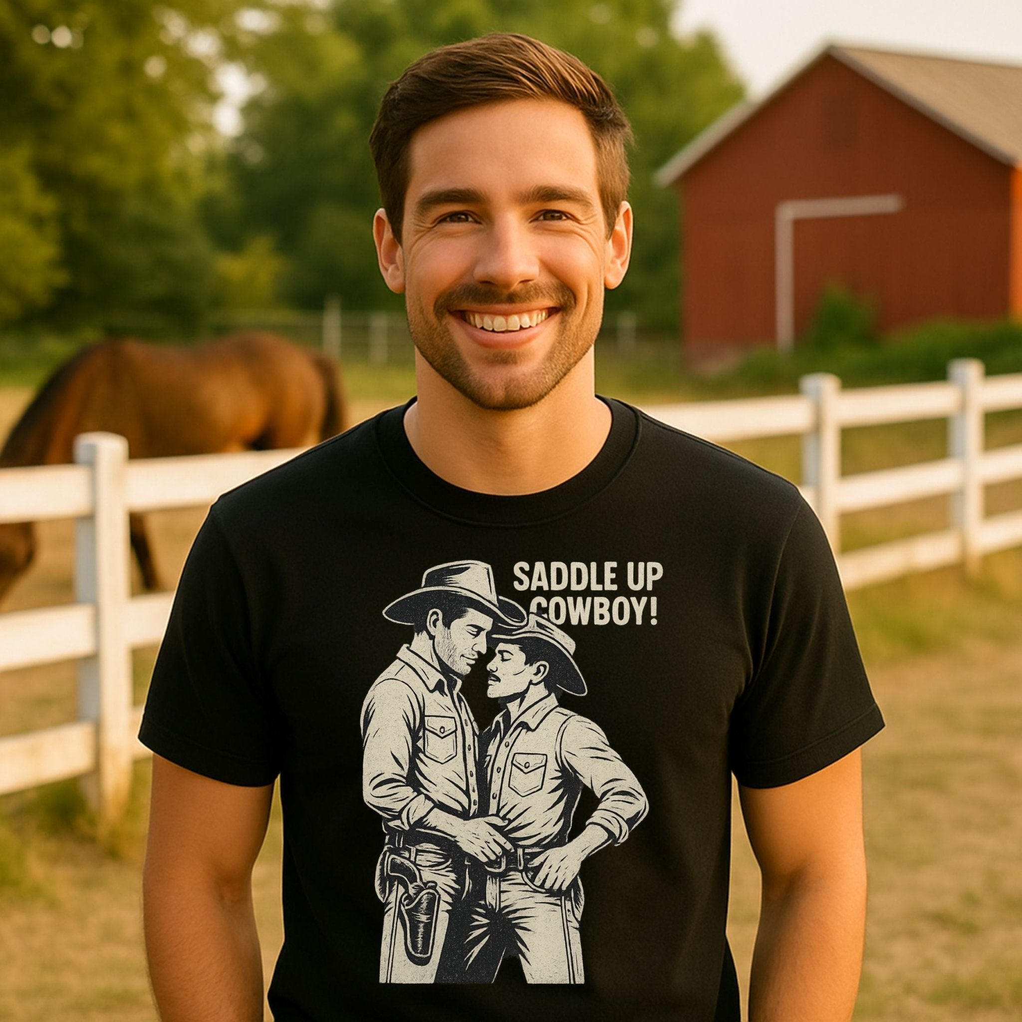 Sexy Gay Cowboy Shirt, Saddle Up Cowboy Tee, Vintage Mlm Pride Top, Funny Western T-Shirt for Him, Gay Rodeo Gift 2025 - Craig Michael Design