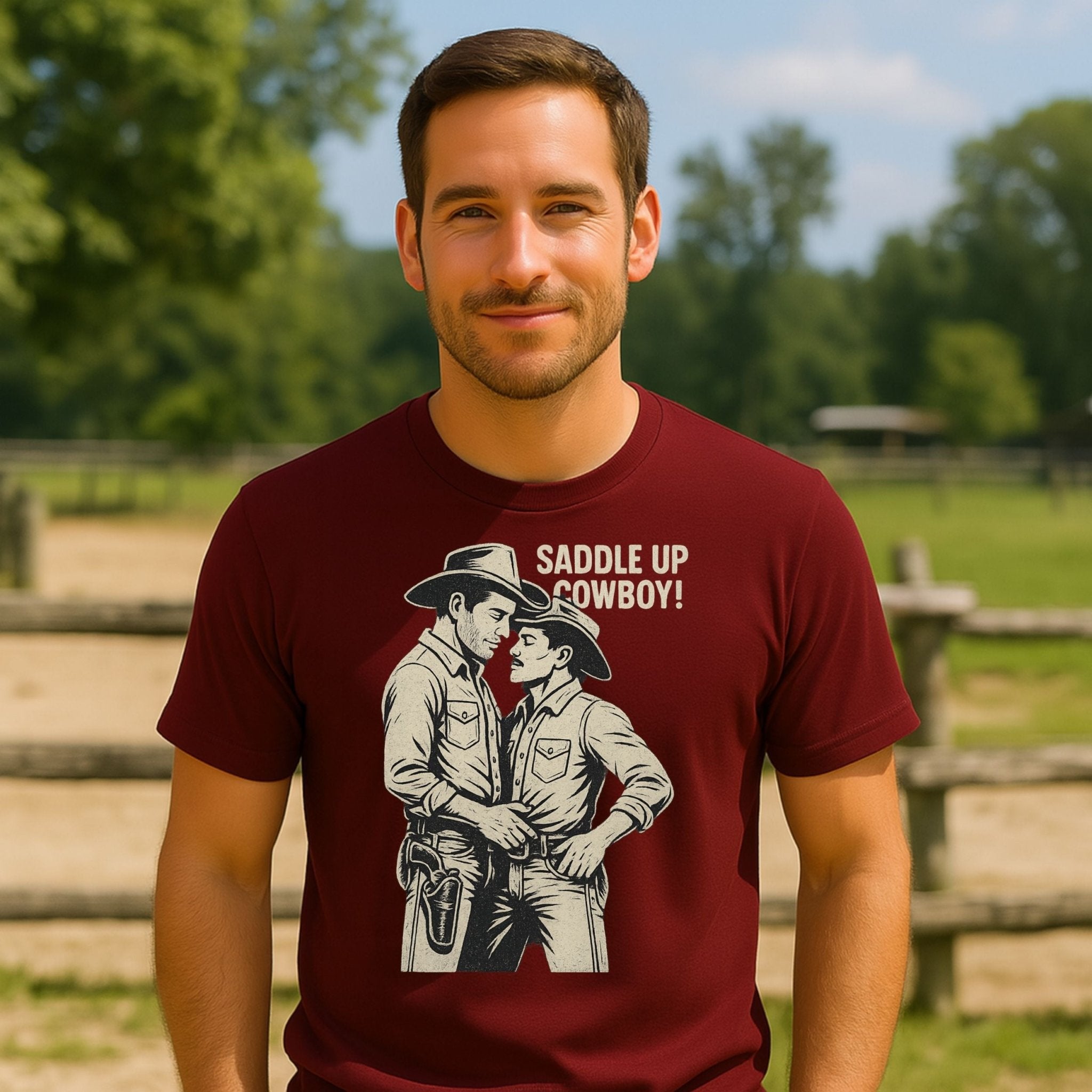 Sexy Gay Cowboy Shirt, Saddle Up Cowboy Tee, Vintage Mlm Pride Top, Funny Western T-Shirt for Him, Gay Rodeo Gift 2025 - Craig Michael Design